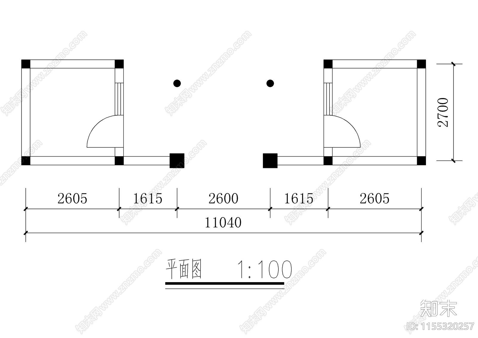 宅门牌楼建筑图纸cad施工图下载【ID:1155320257】