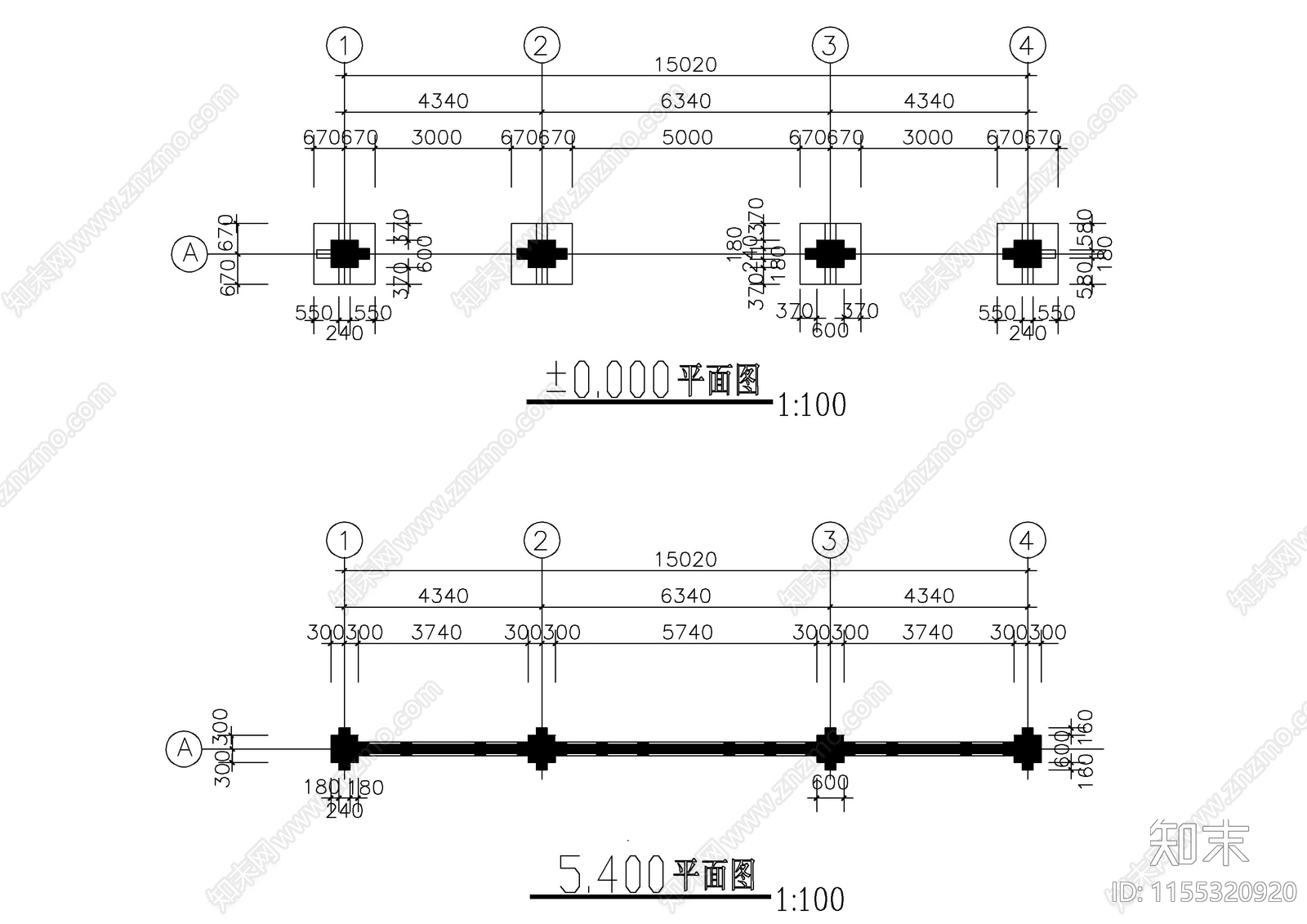 仿古牌楼建筑图cad施工图下载【ID:1155320920】