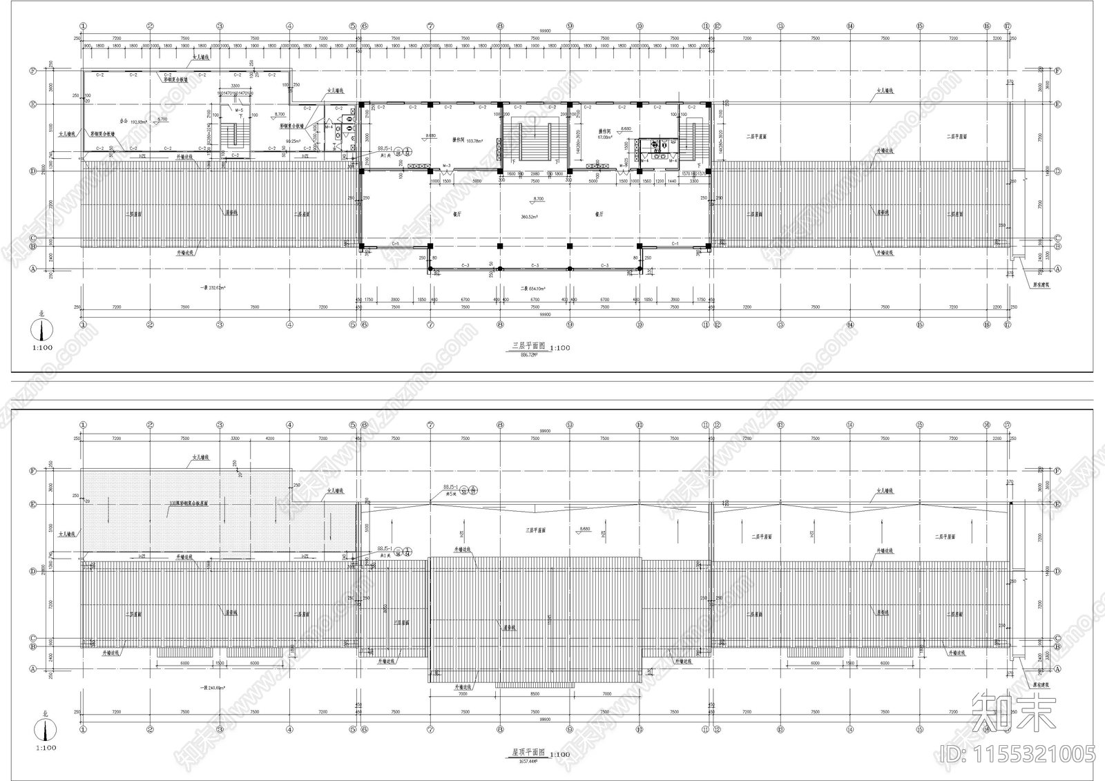 仿古大型建筑图cad施工图下载【ID:1155321005】