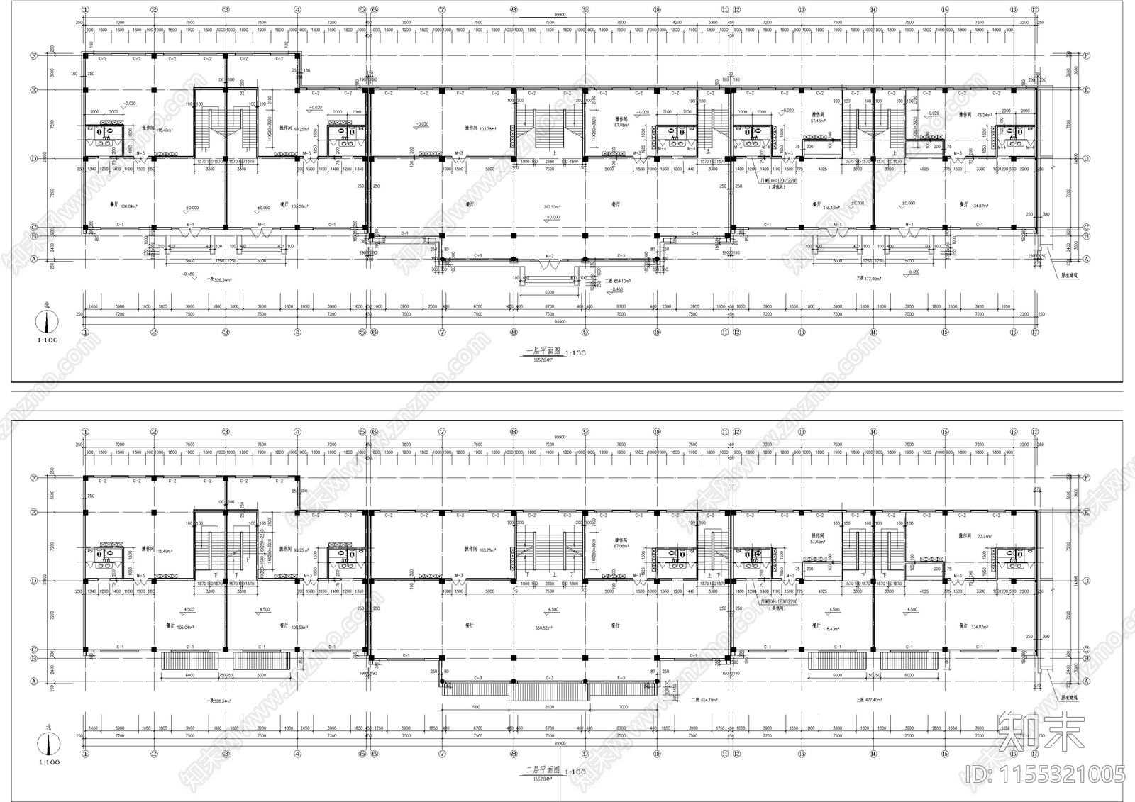 仿古大型建筑图cad施工图下载【ID:1155321005】