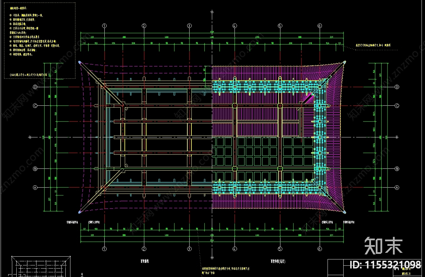 古建筑图cad施工图下载【ID:1155321098】