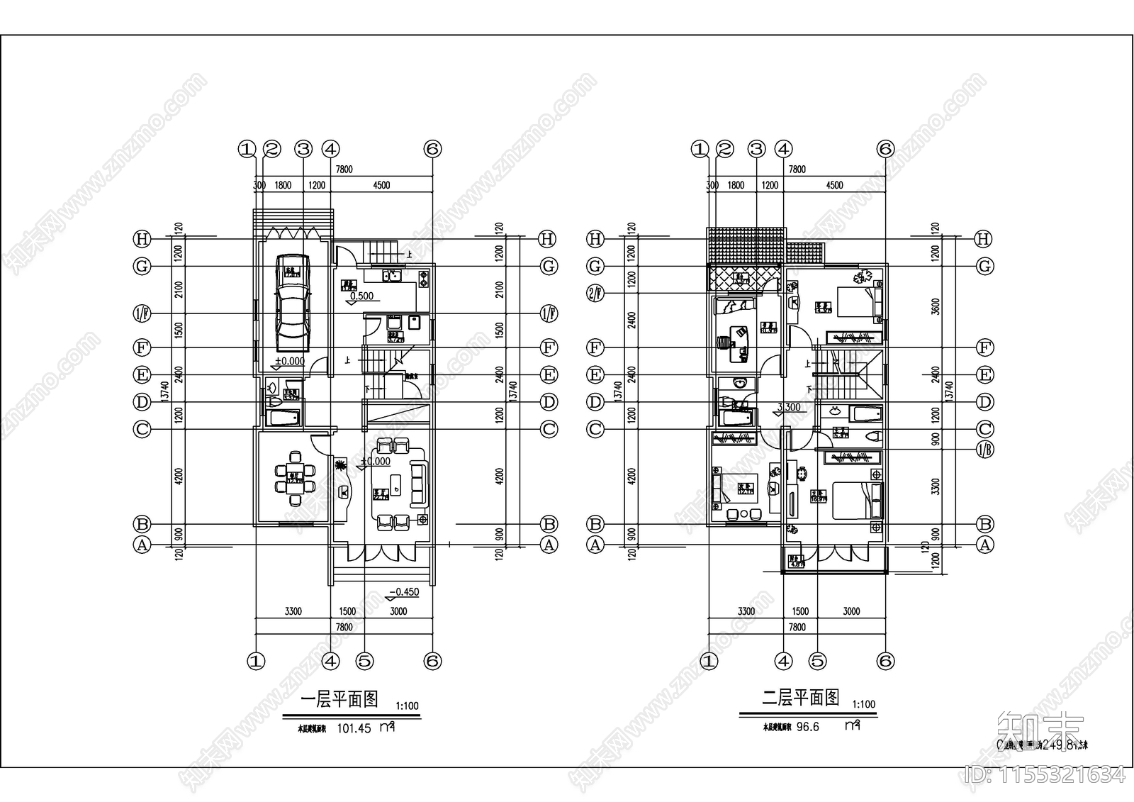 农村自建仿古建筑CAcad施工图下载【ID:1155321634】