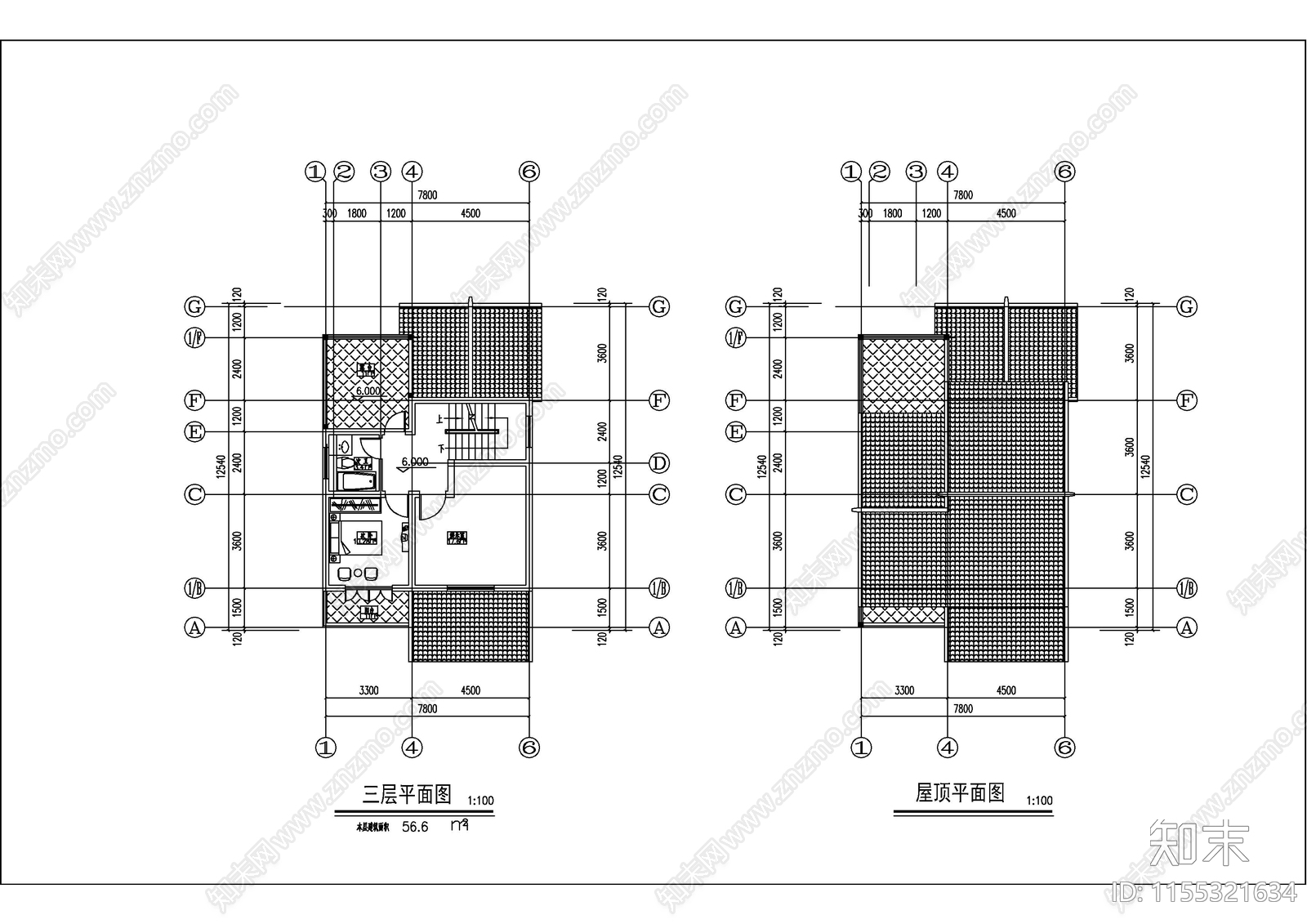 农村自建仿古建筑CAcad施工图下载【ID:1155321634】