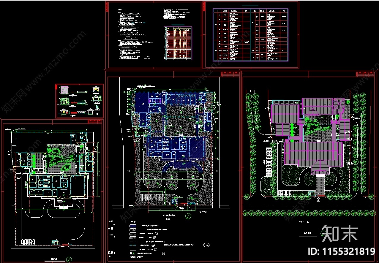 仿古图书馆建筑CAcad施工图下载【ID:1155321819】