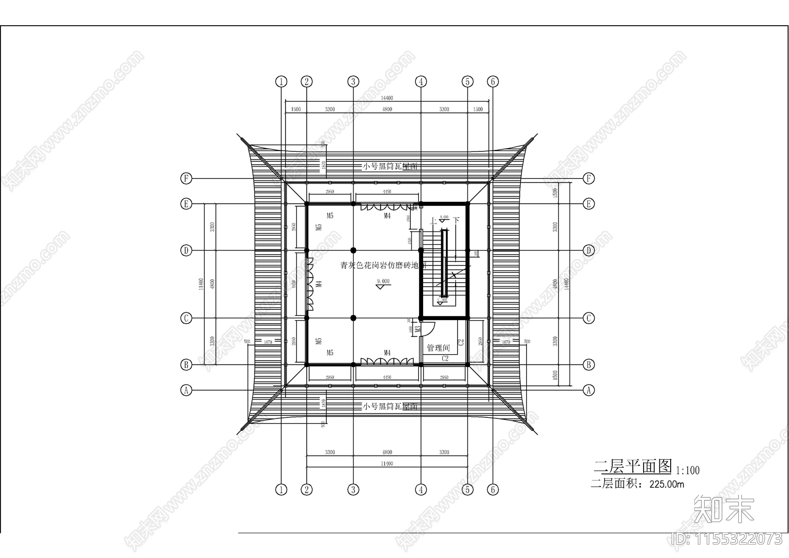 公园景区观景阁古建筑图cad施工图下载【ID:1155322073】