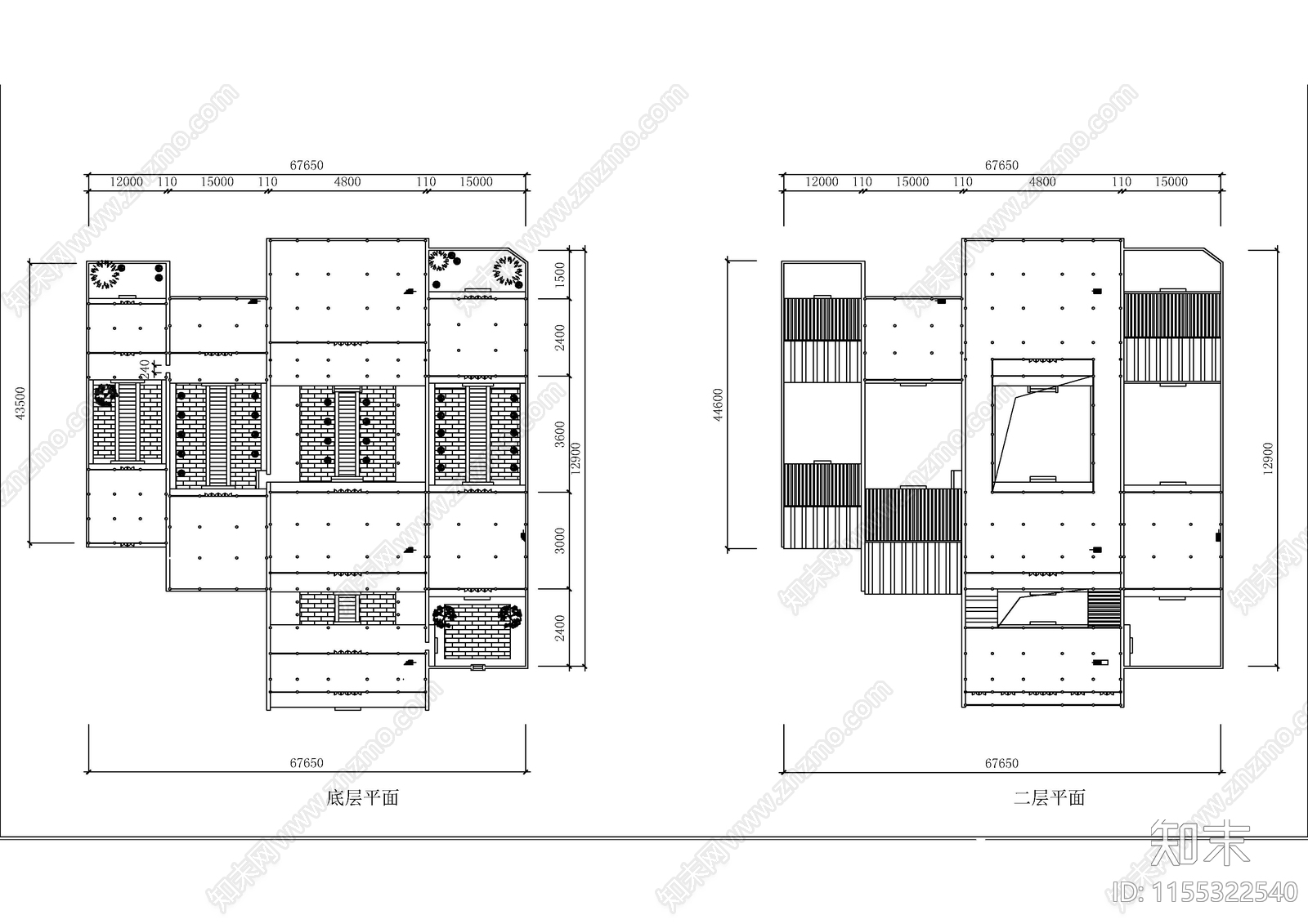 风景区公园民俗商业街建筑图cad施工图下载【ID:1155322540】