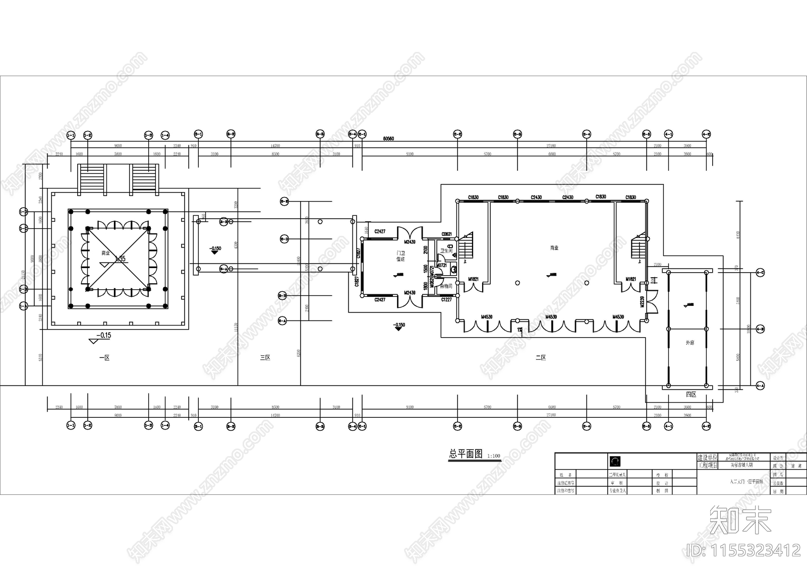 仿古长廊CAcad施工图下载【ID:1155323412】