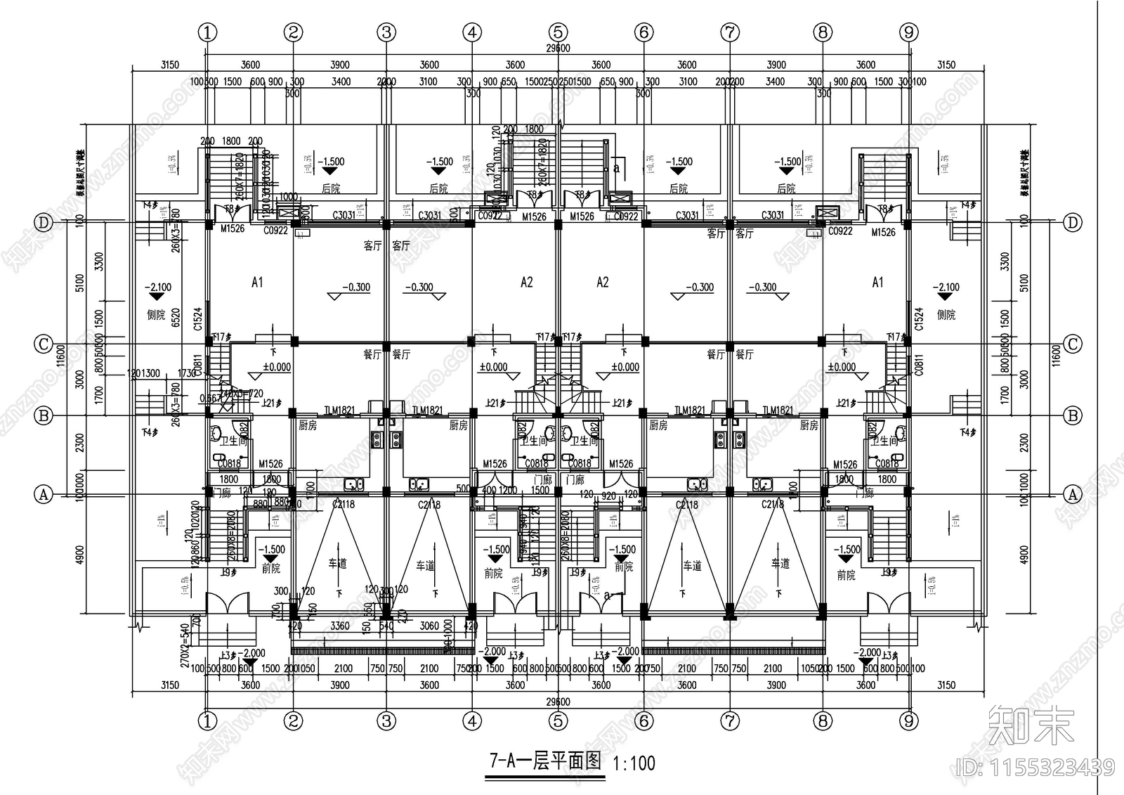 仿古建筑别墅图cad施工图下载【ID:1155323439】