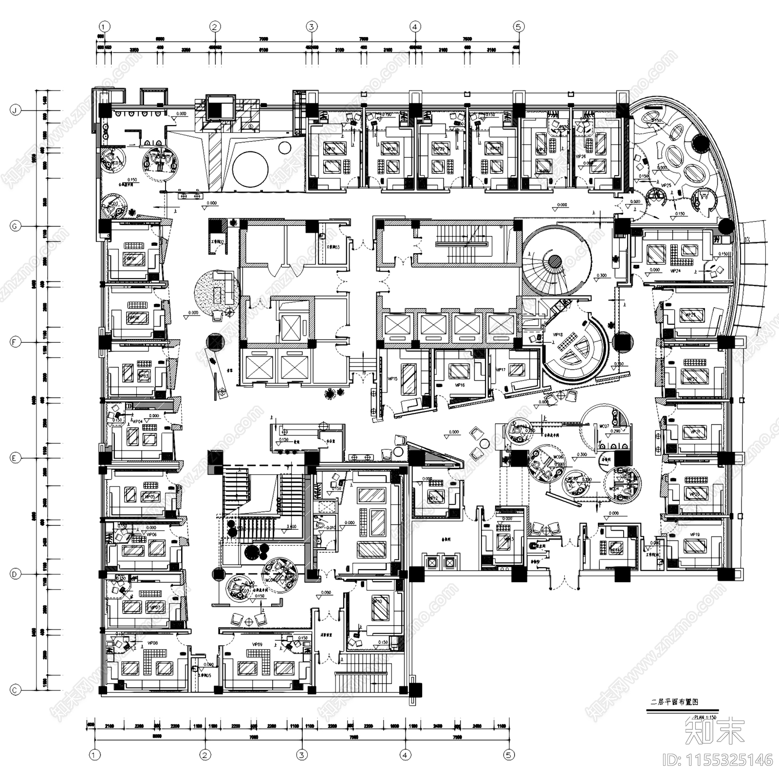 石家庄中宏集团KTV三期室内工装CAcad施工图下载【ID:1155325146】