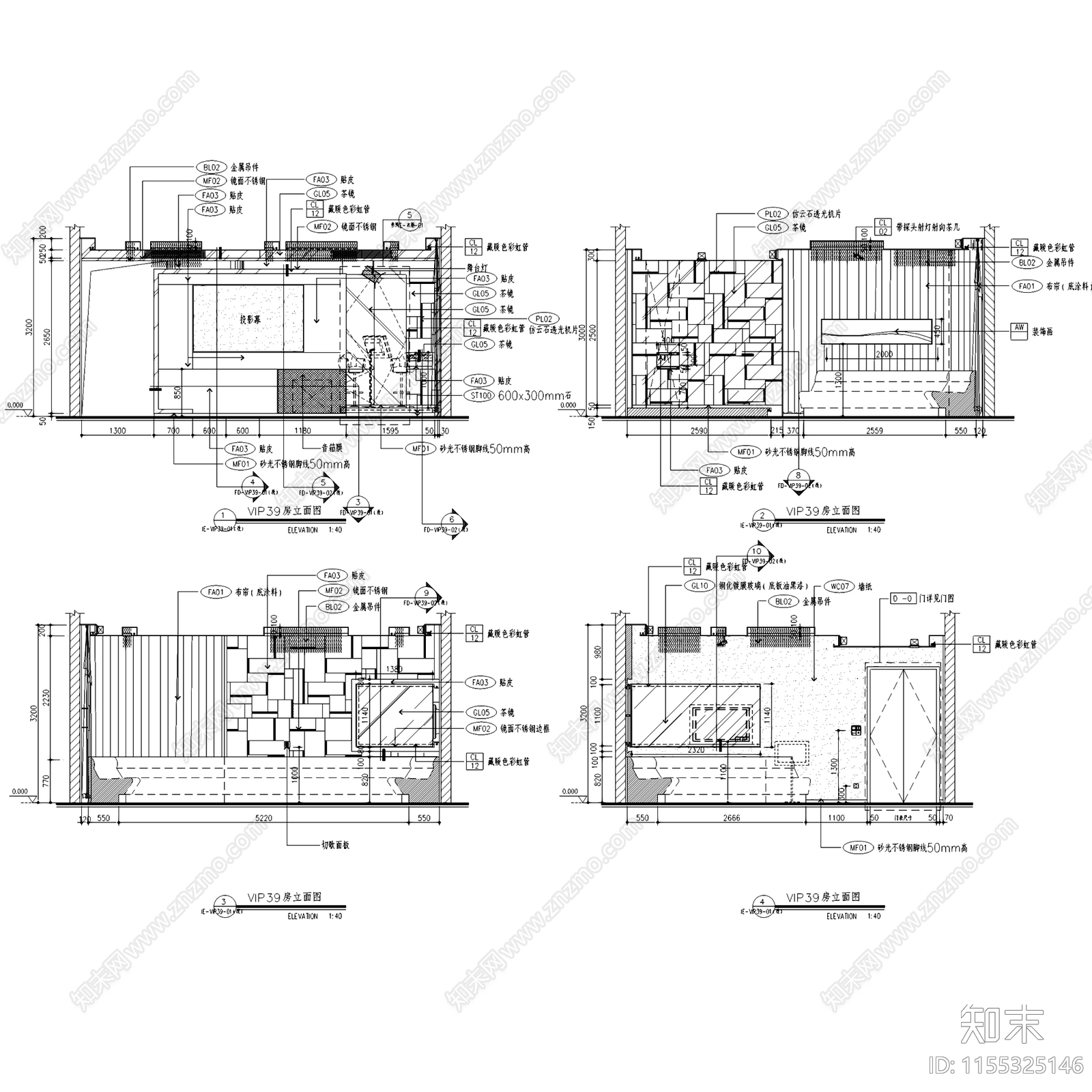 石家庄中宏集团KTV三期室内工装CAcad施工图下载【ID:1155325146】