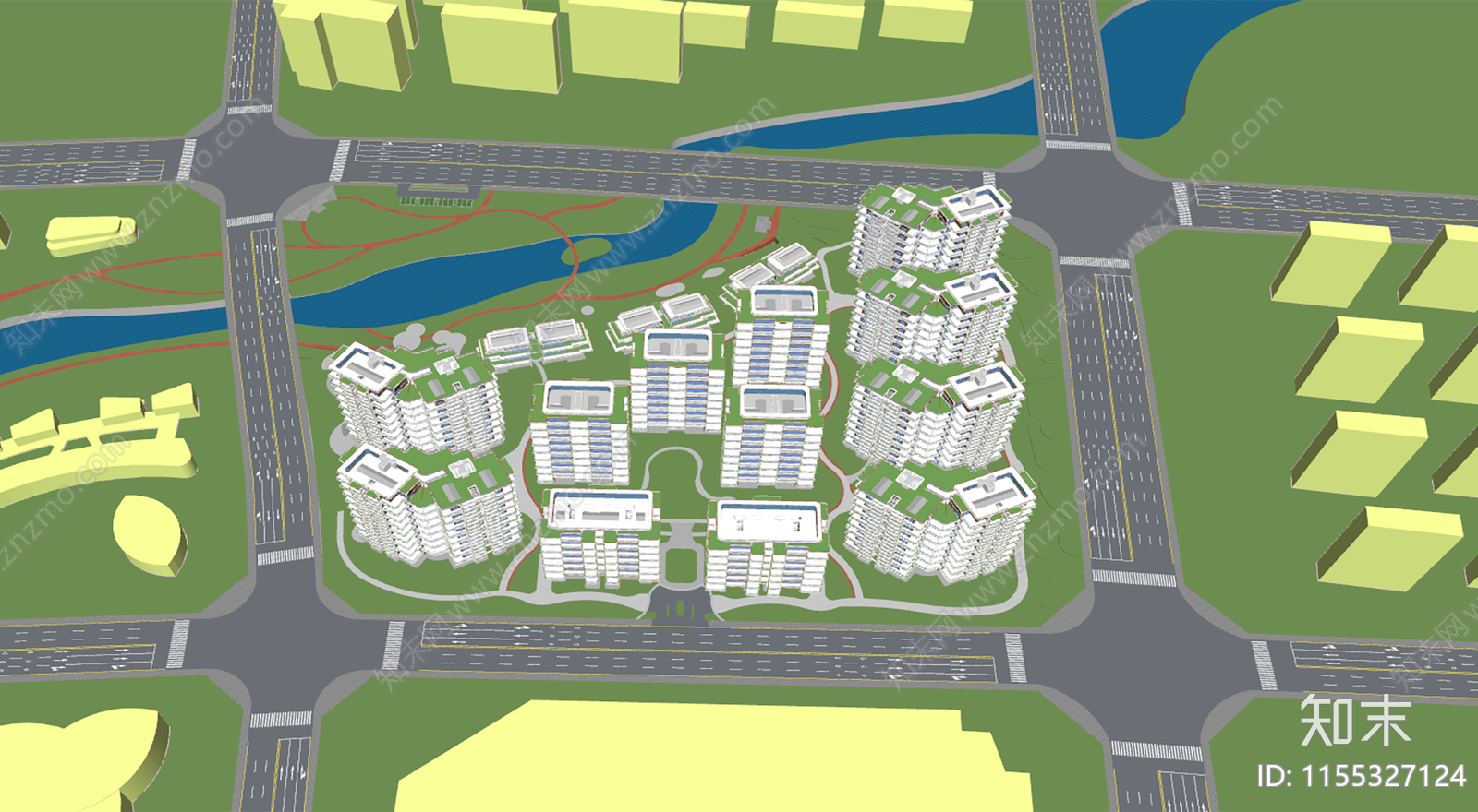 江西现代第四代生态住宅SU模型下载【ID:1155327124】