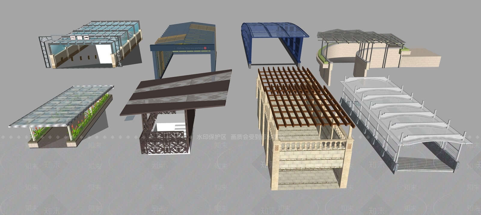 现代车库出入口合集SU模型下载【ID:1155331857】