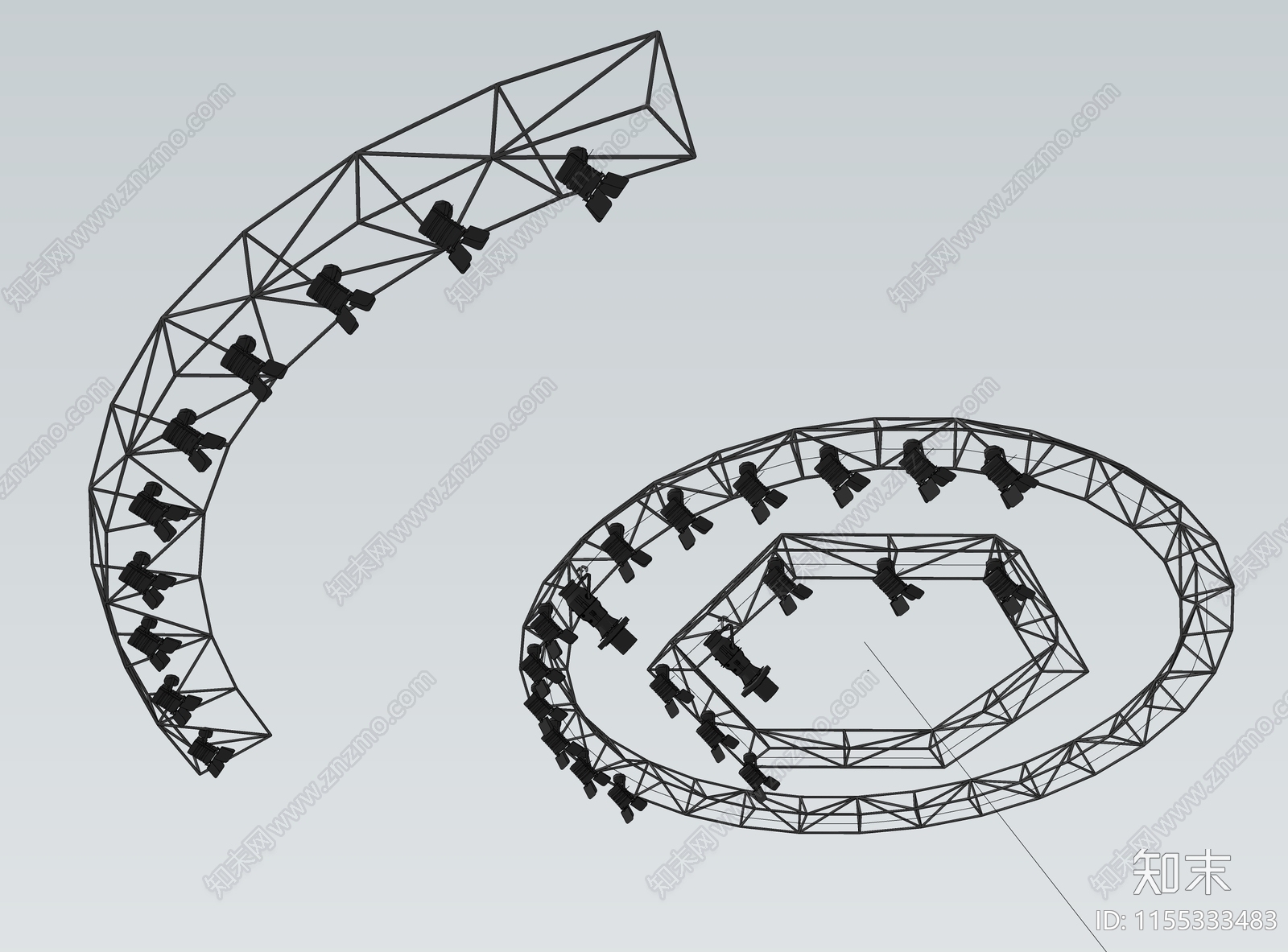 现代舞台灯SU模型下载【ID:1155333483】