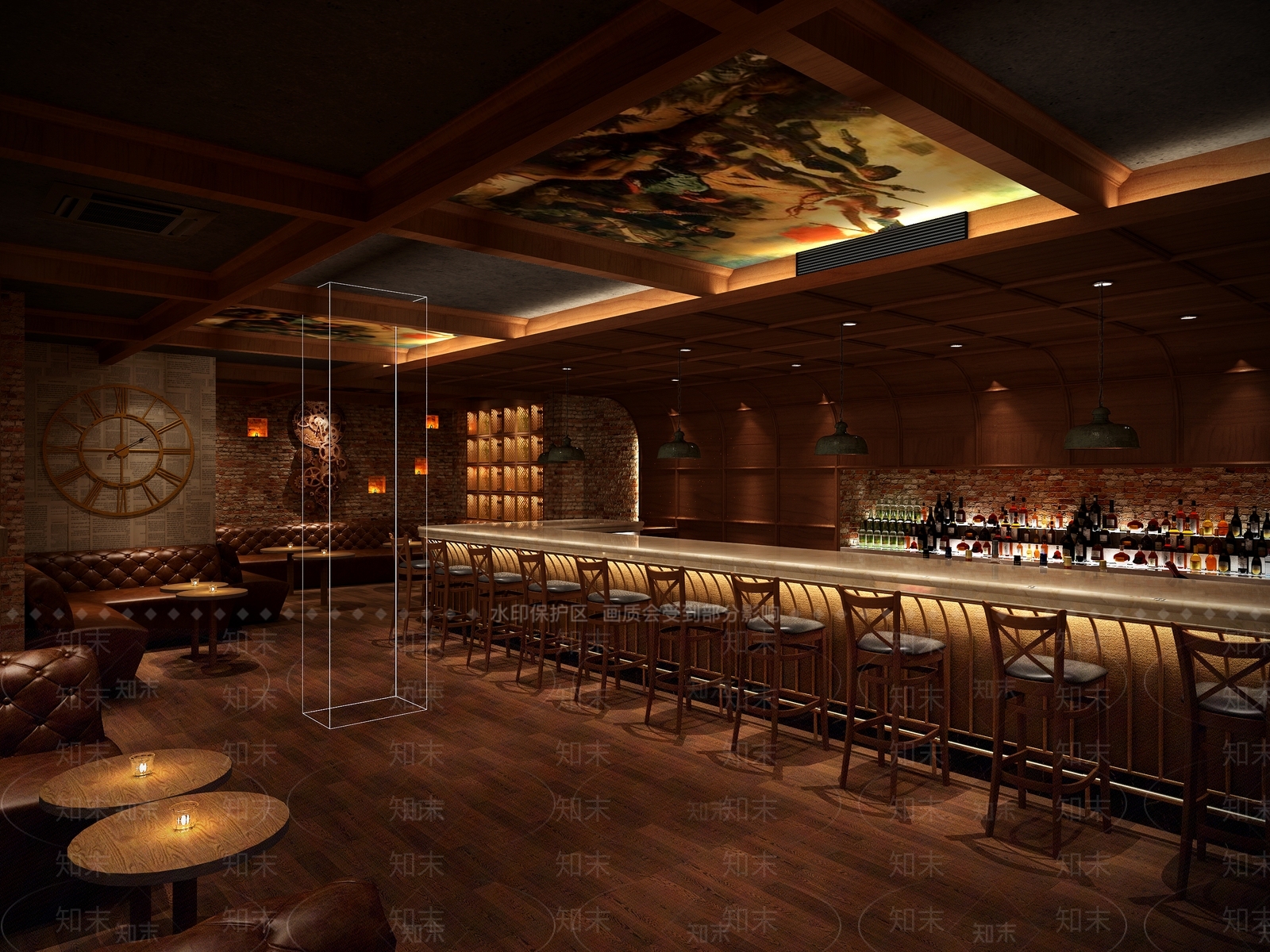 美式酒吧3D模型下载【ID:1155338641】