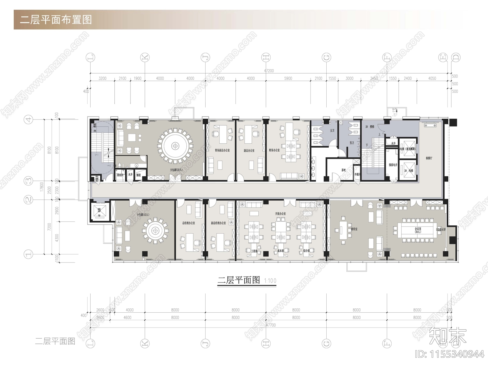 黄冈帅府铂雅酒店室内cad施工图下载【ID:1155340944】