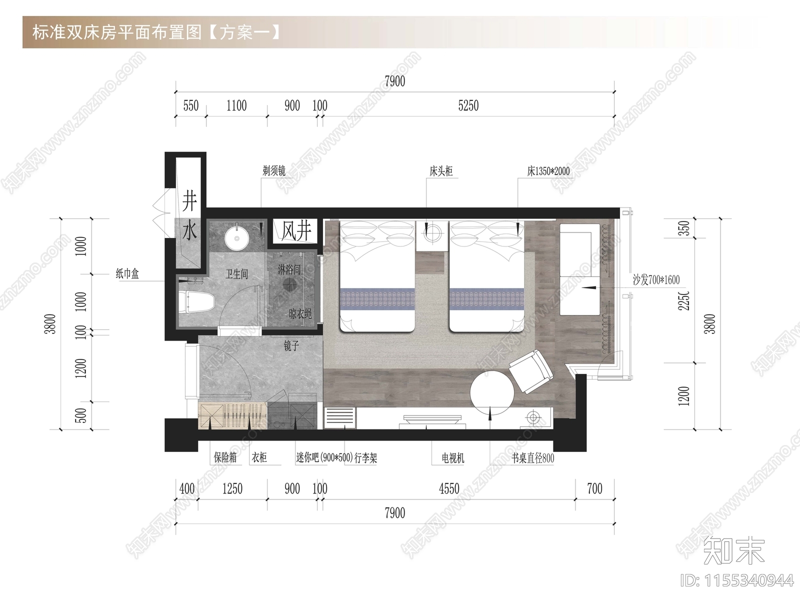 黄冈帅府铂雅酒店室内cad施工图下载【ID:1155340944】