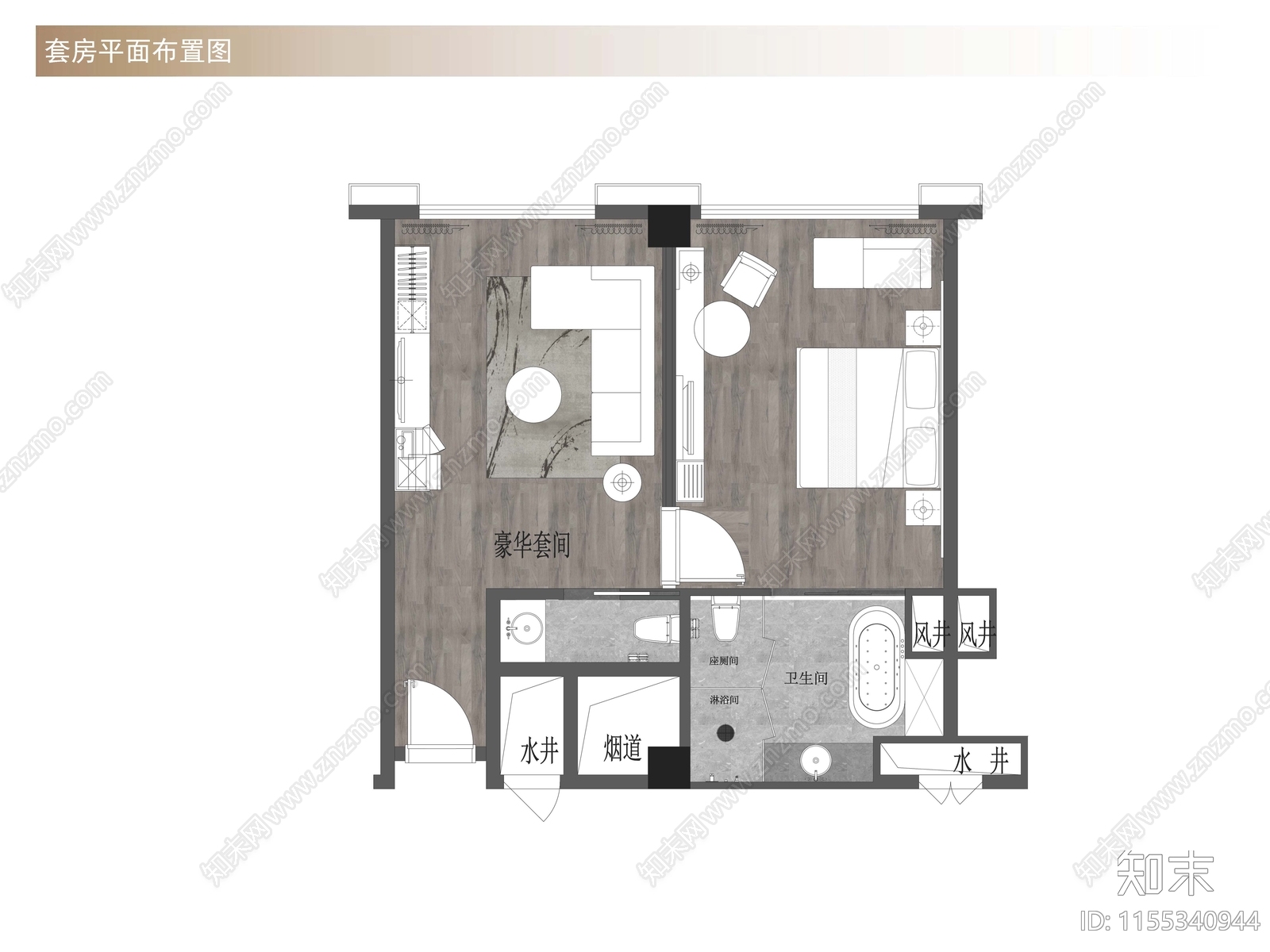 黄冈帅府铂雅酒店室内cad施工图下载【ID:1155340944】