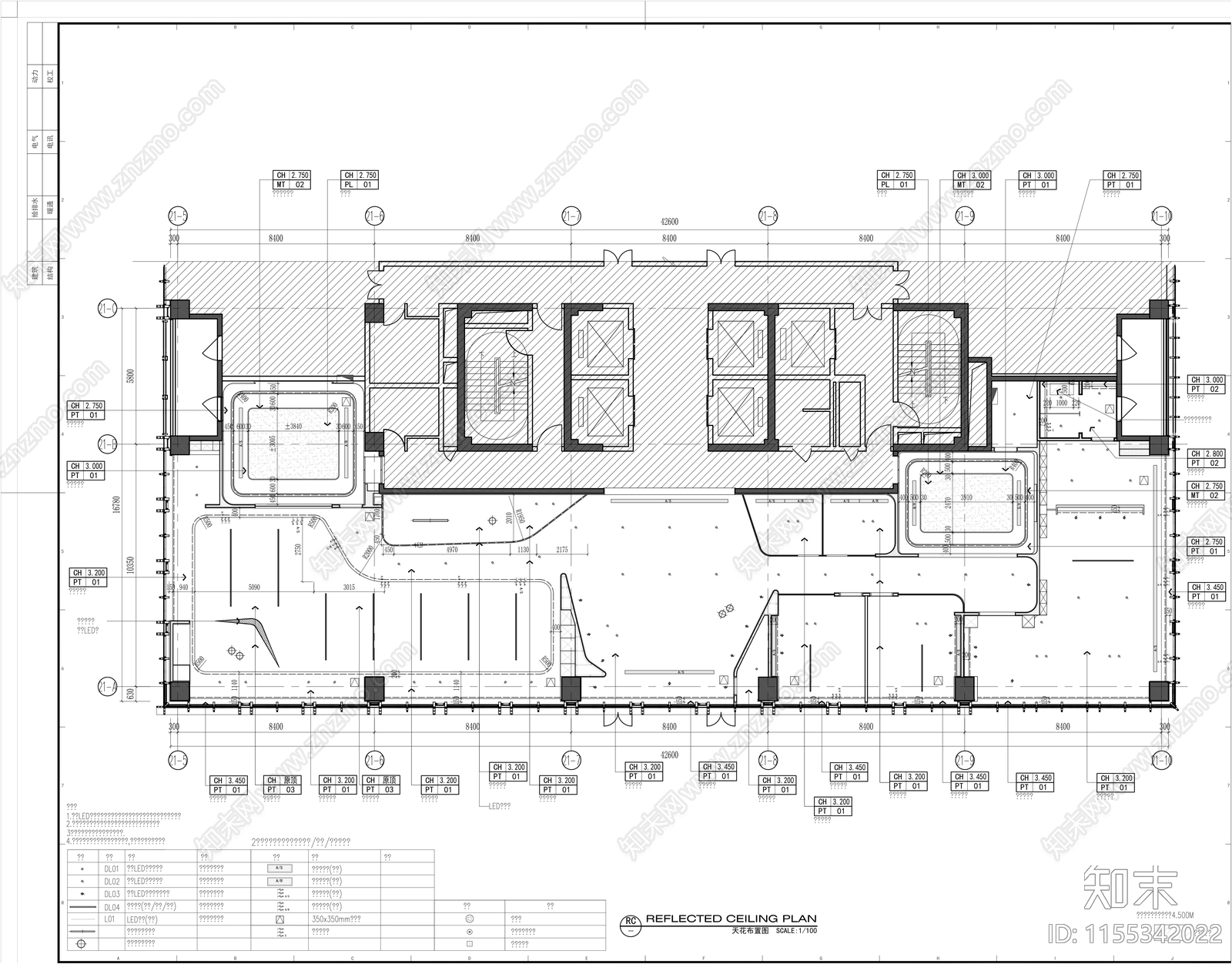 现代办公室室内cad施工图下载【ID:1155342022】