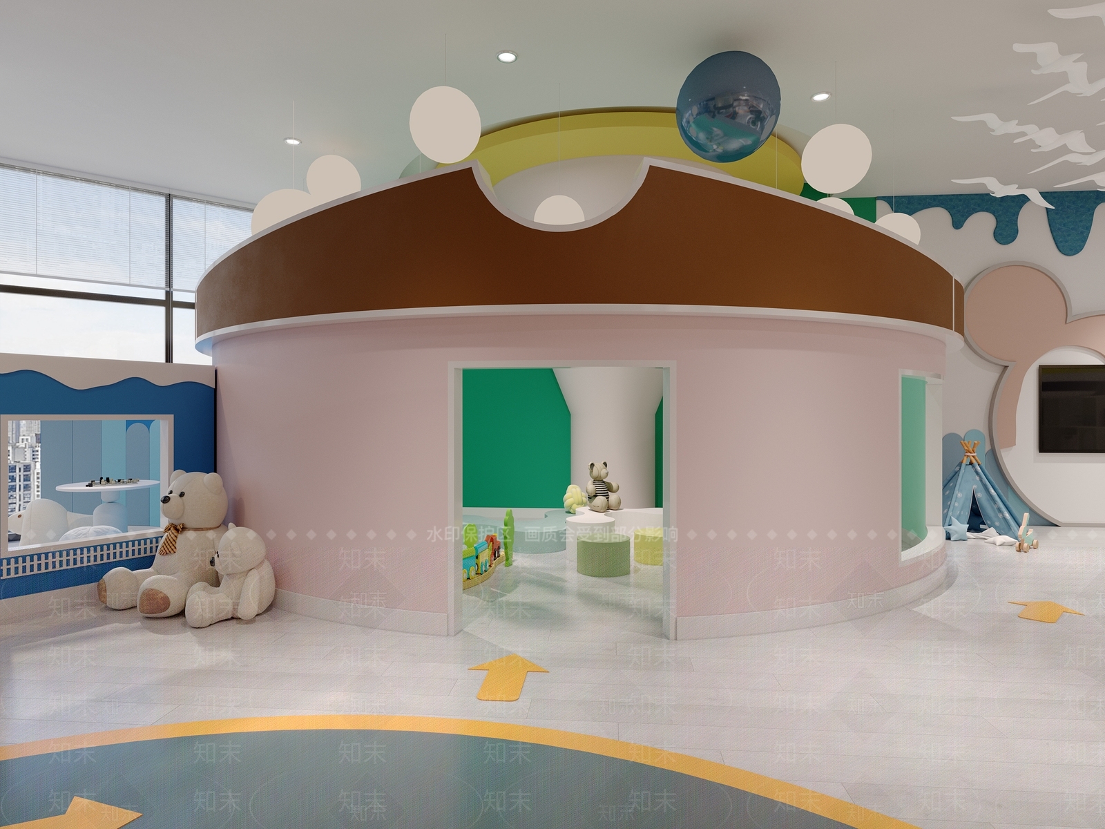 现代幼儿园3D模型下载【ID:1155343087】