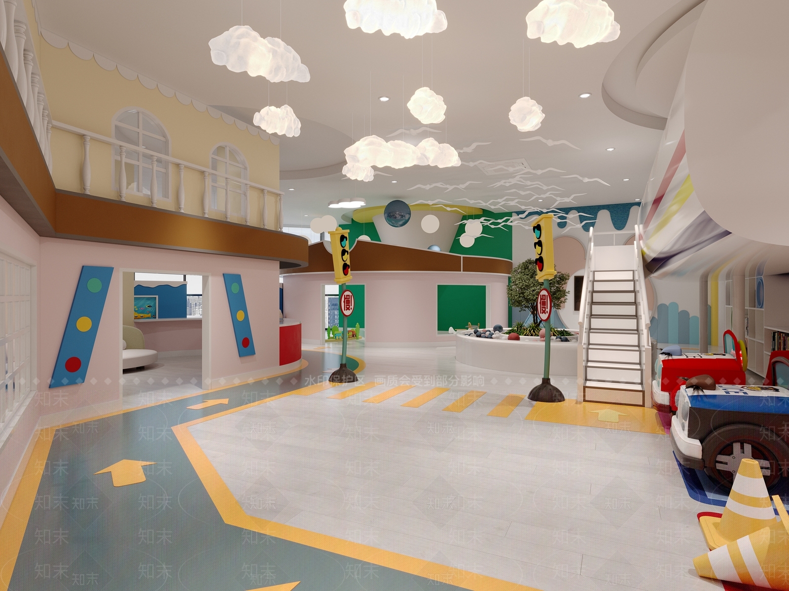 现代幼儿园3D模型下载【ID:1155343087】