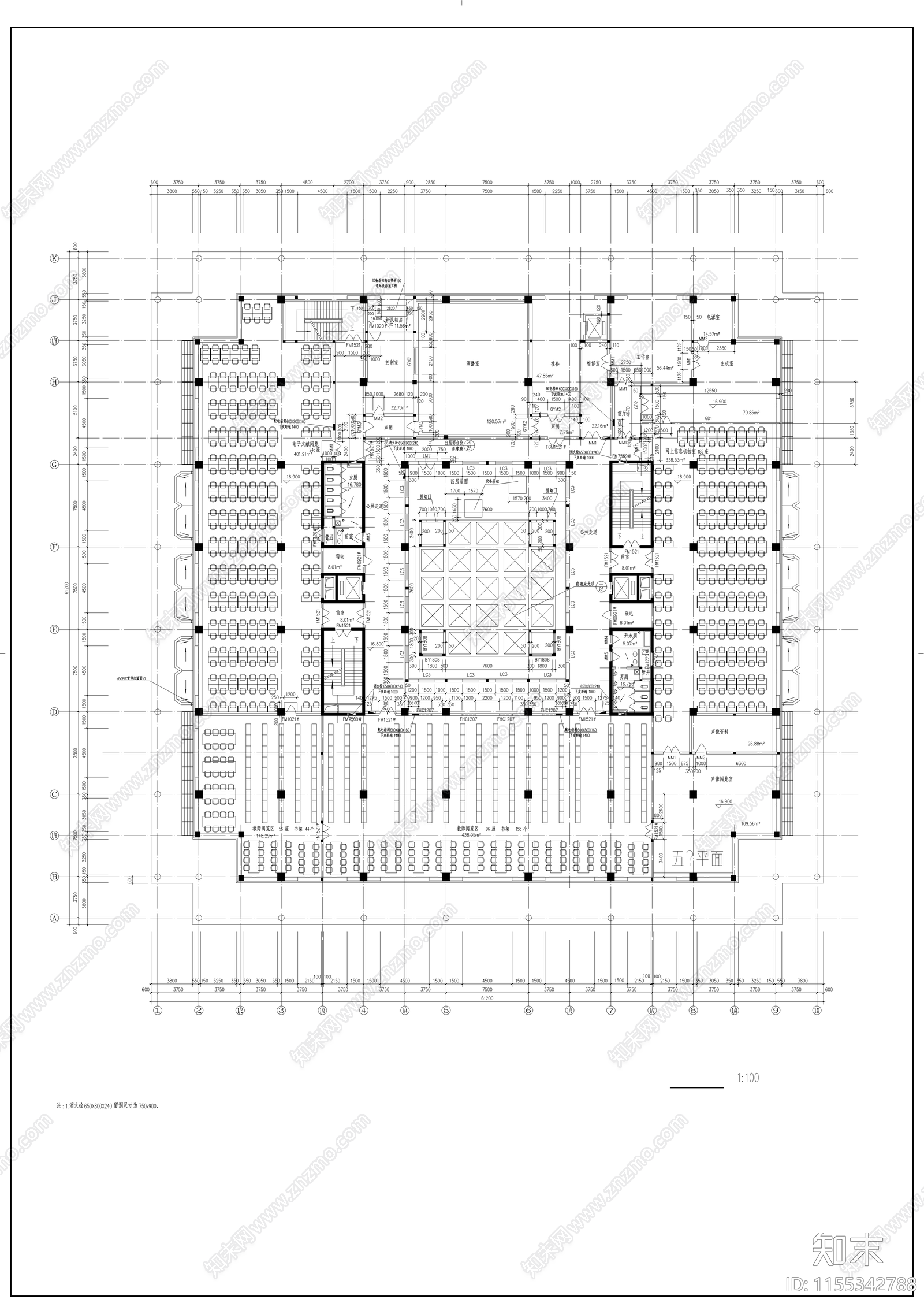 师范学校建筑cad施工图下载【ID:1155342788】