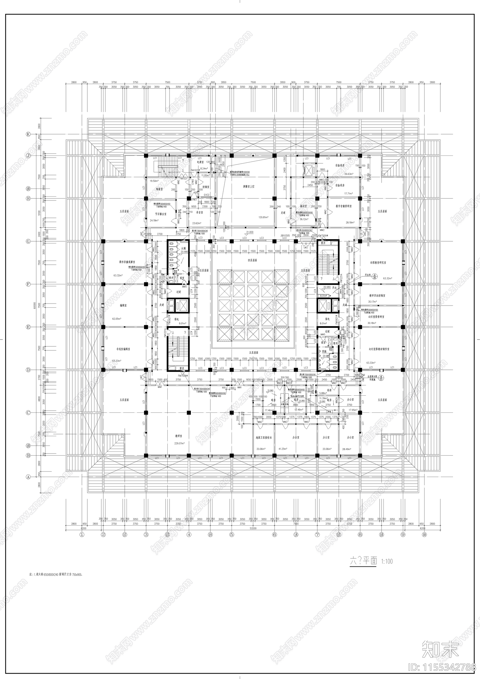 师范学校建筑cad施工图下载【ID:1155342788】
