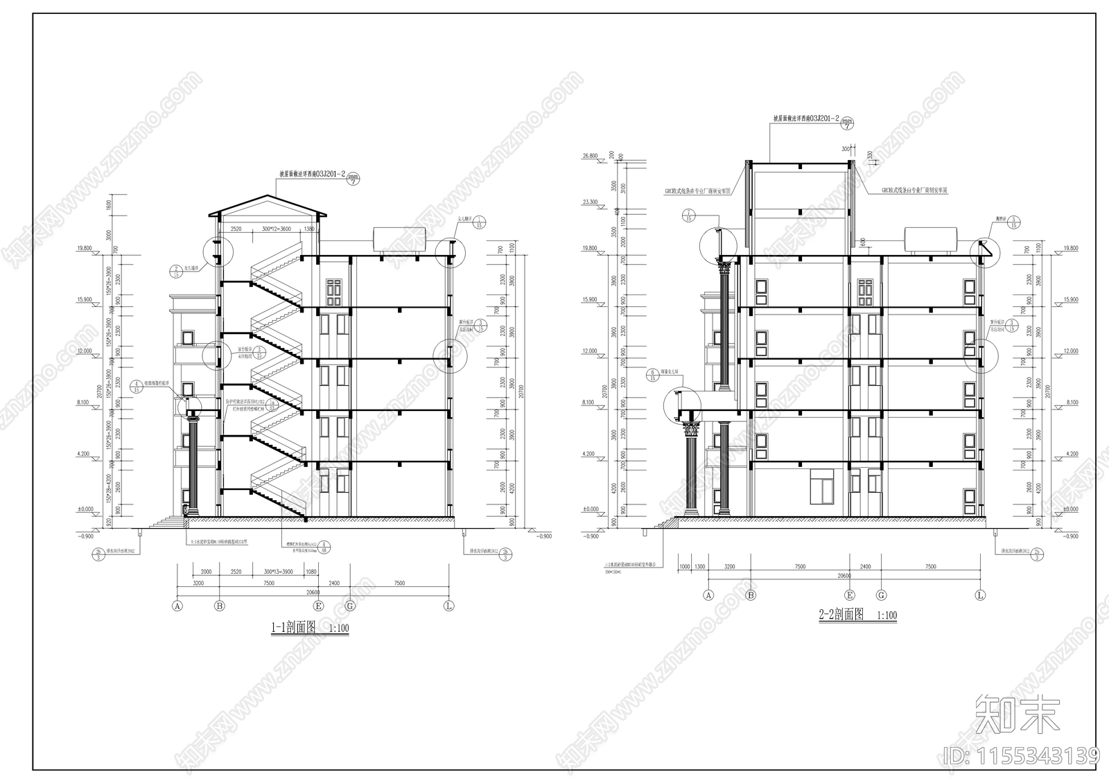 卫生学校实验楼建筑cad施工图下载【ID:1155343139】