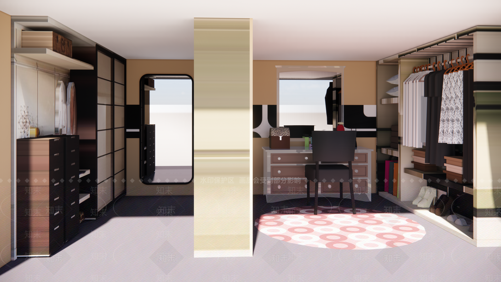 现代简约衣帽间SU模型下载【ID:1156635304】