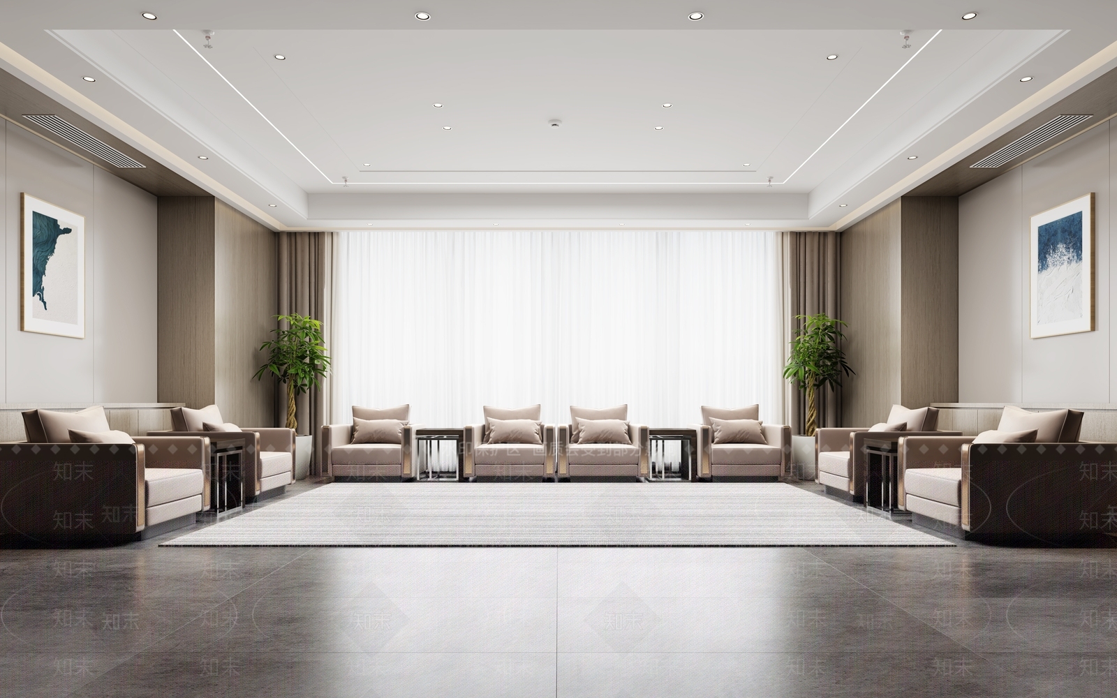 现代接待室3D模型下载【ID:1155346924】