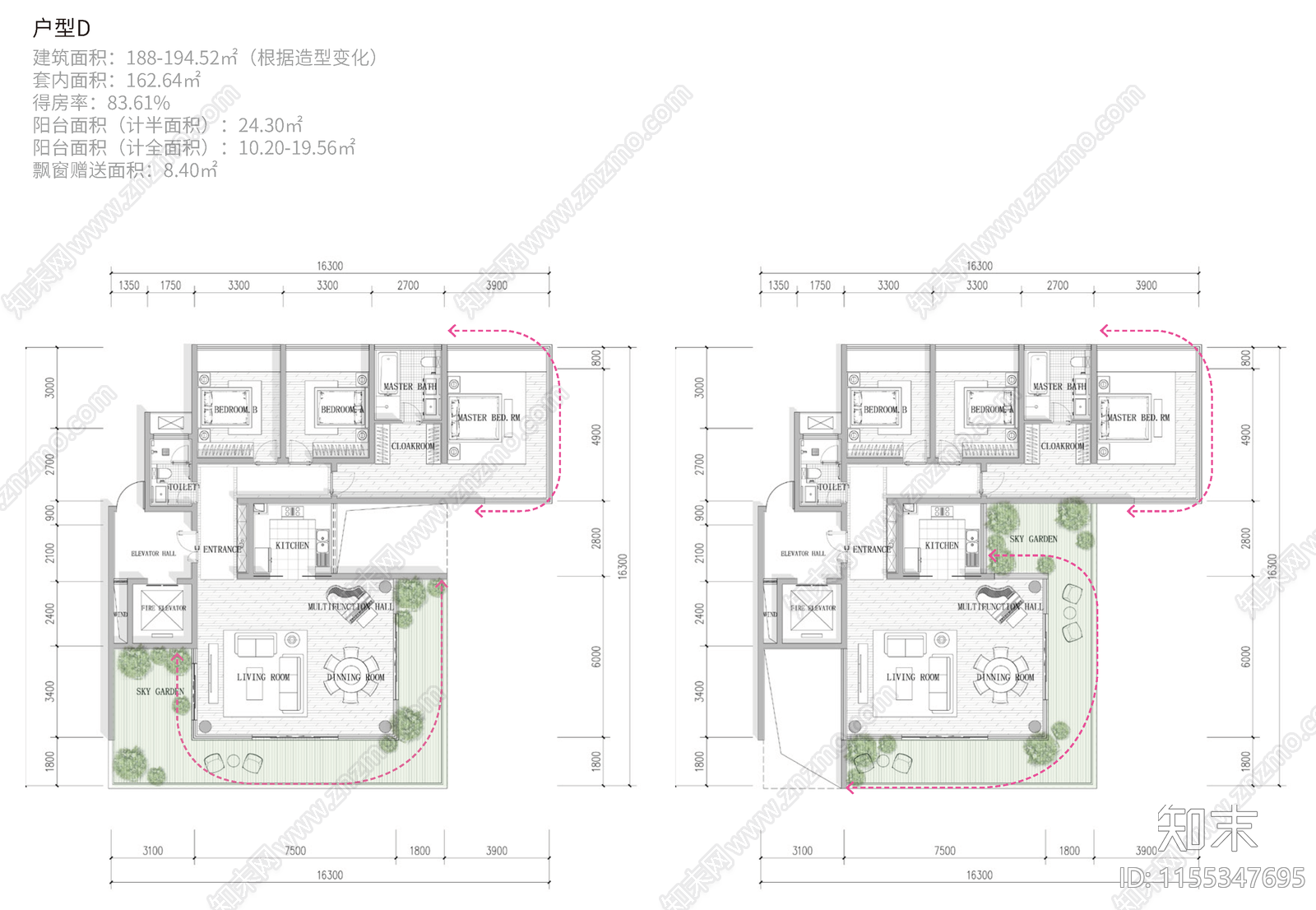 第四代住宅室内平面图施工图下载【ID:1155347695】