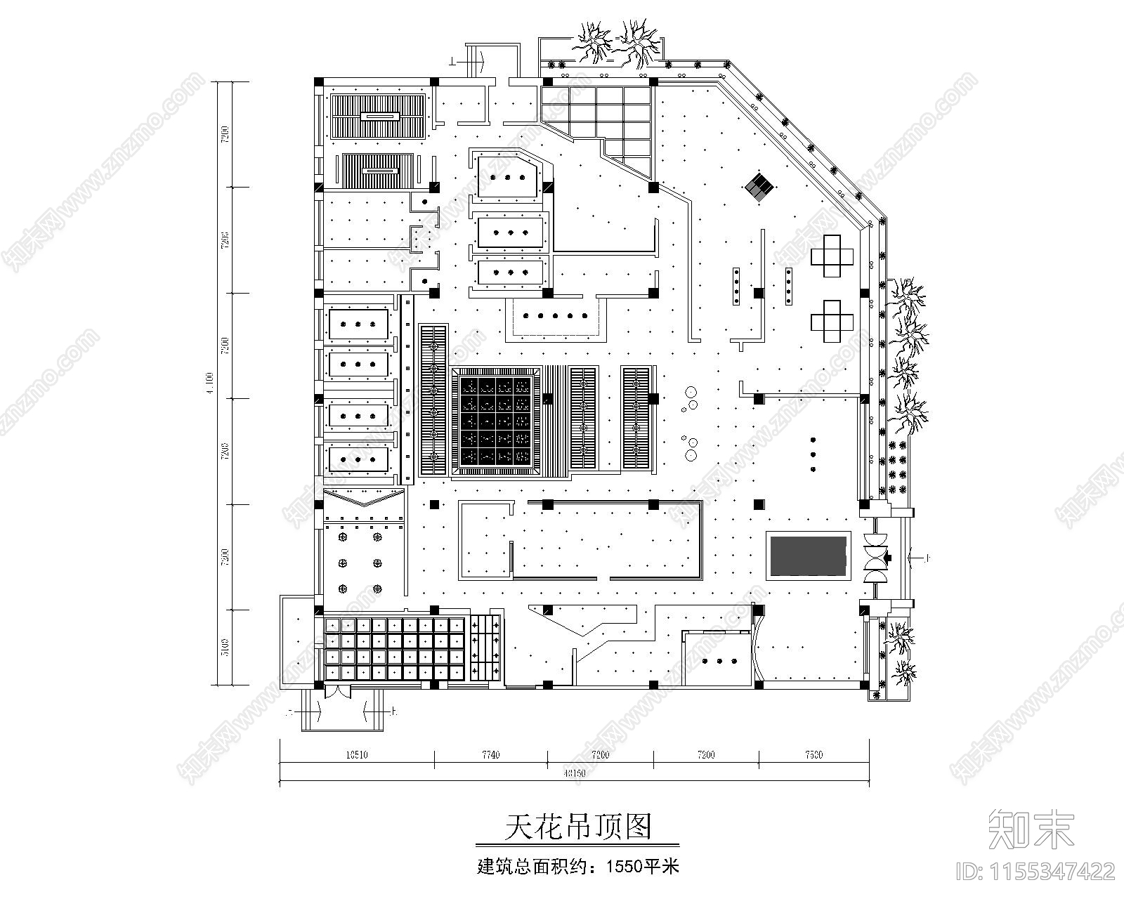 茶舍室内cad施工图下载【ID:1155347422】