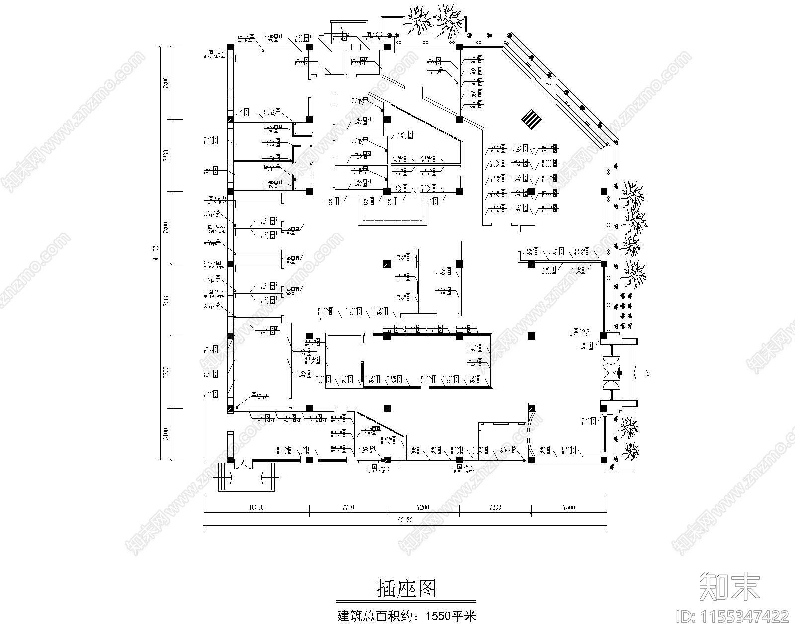 茶舍室内cad施工图下载【ID:1155347422】