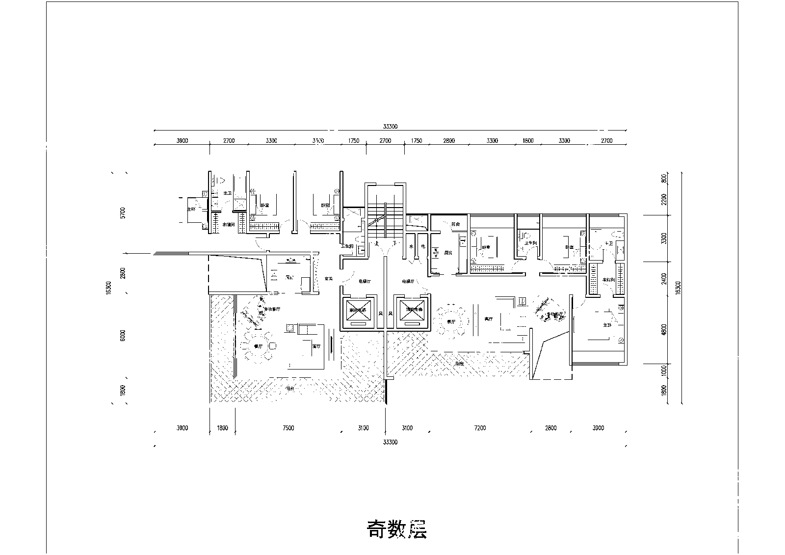 第四代住宅室内平面图施工图下载【ID:1155347695】