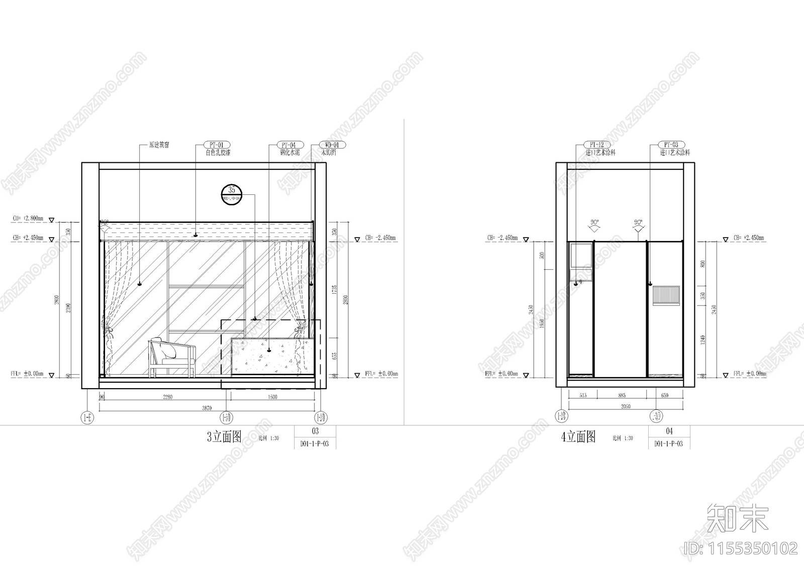 杭州民宿室内cad施工图下载【ID:1155350102】