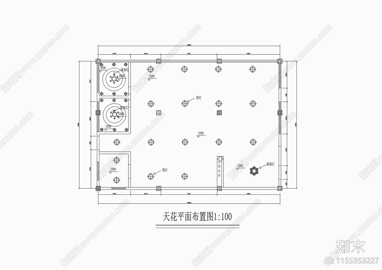 餐厅室内cad施工图下载【ID:1155353227】