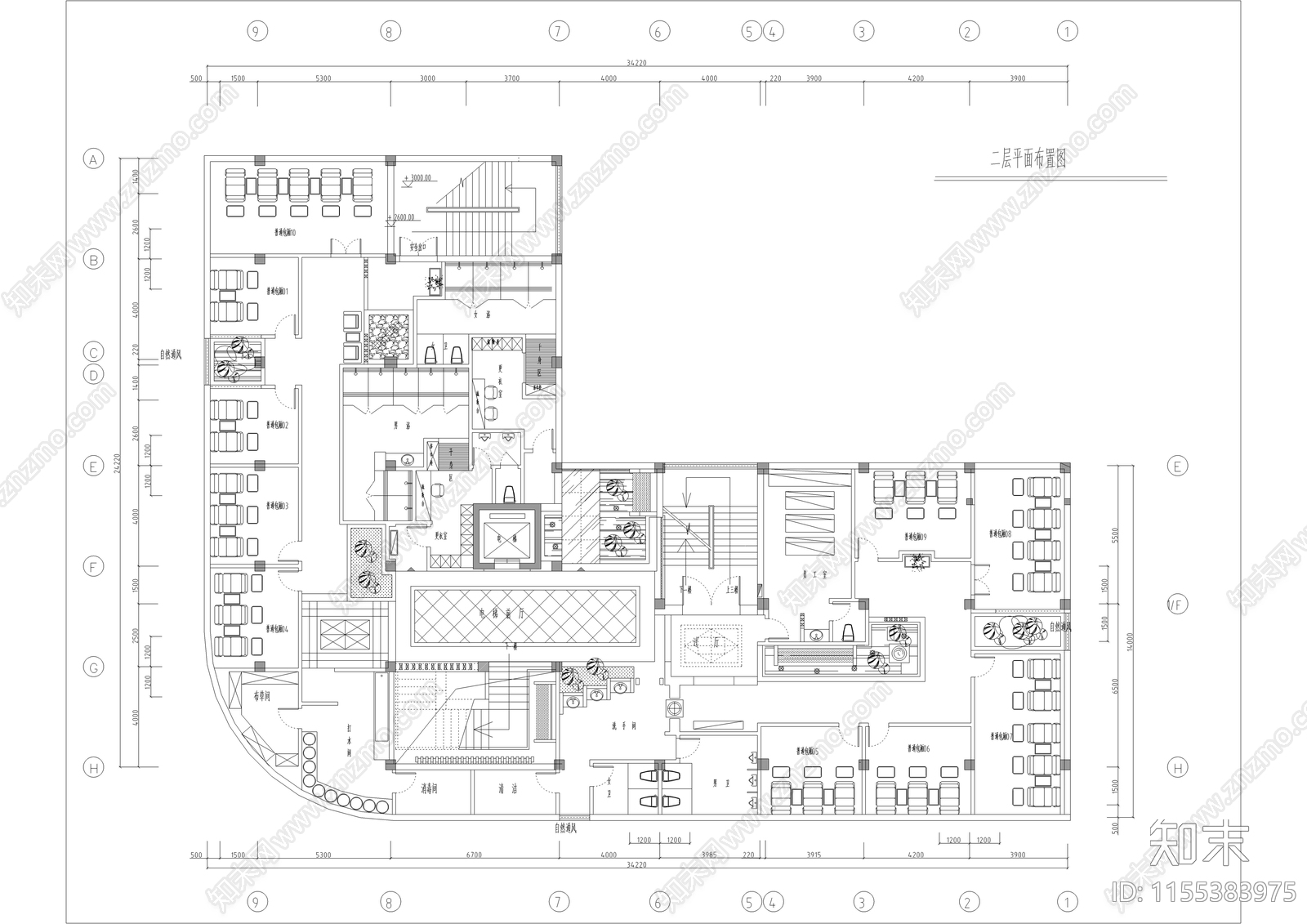 50套休闲会所室内cad施工图下载【ID:1155383975】