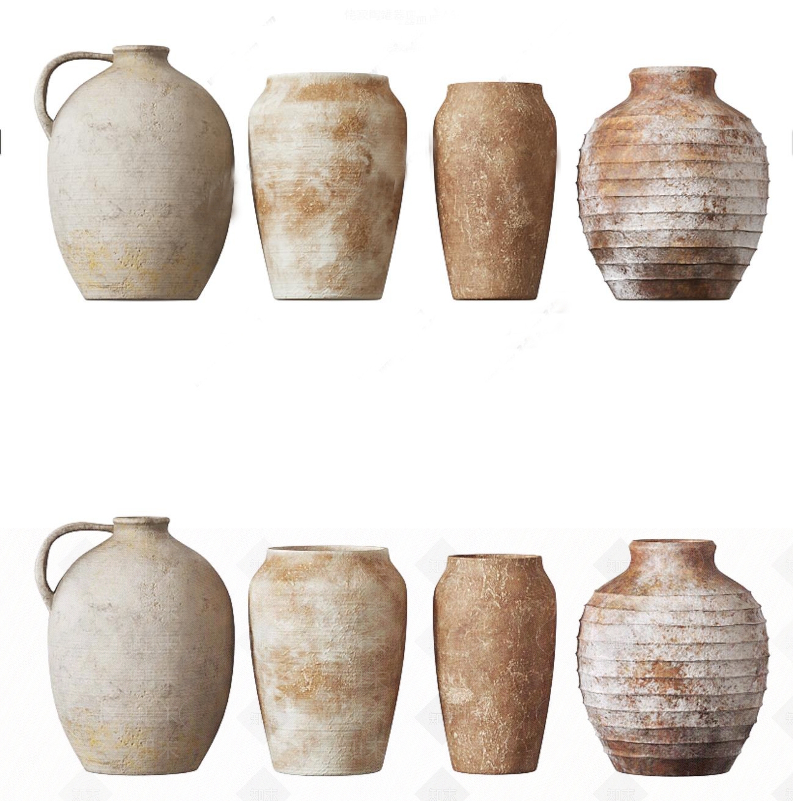 侘寂陶瓷器皿摆件SU模型下载【ID:1155356108】