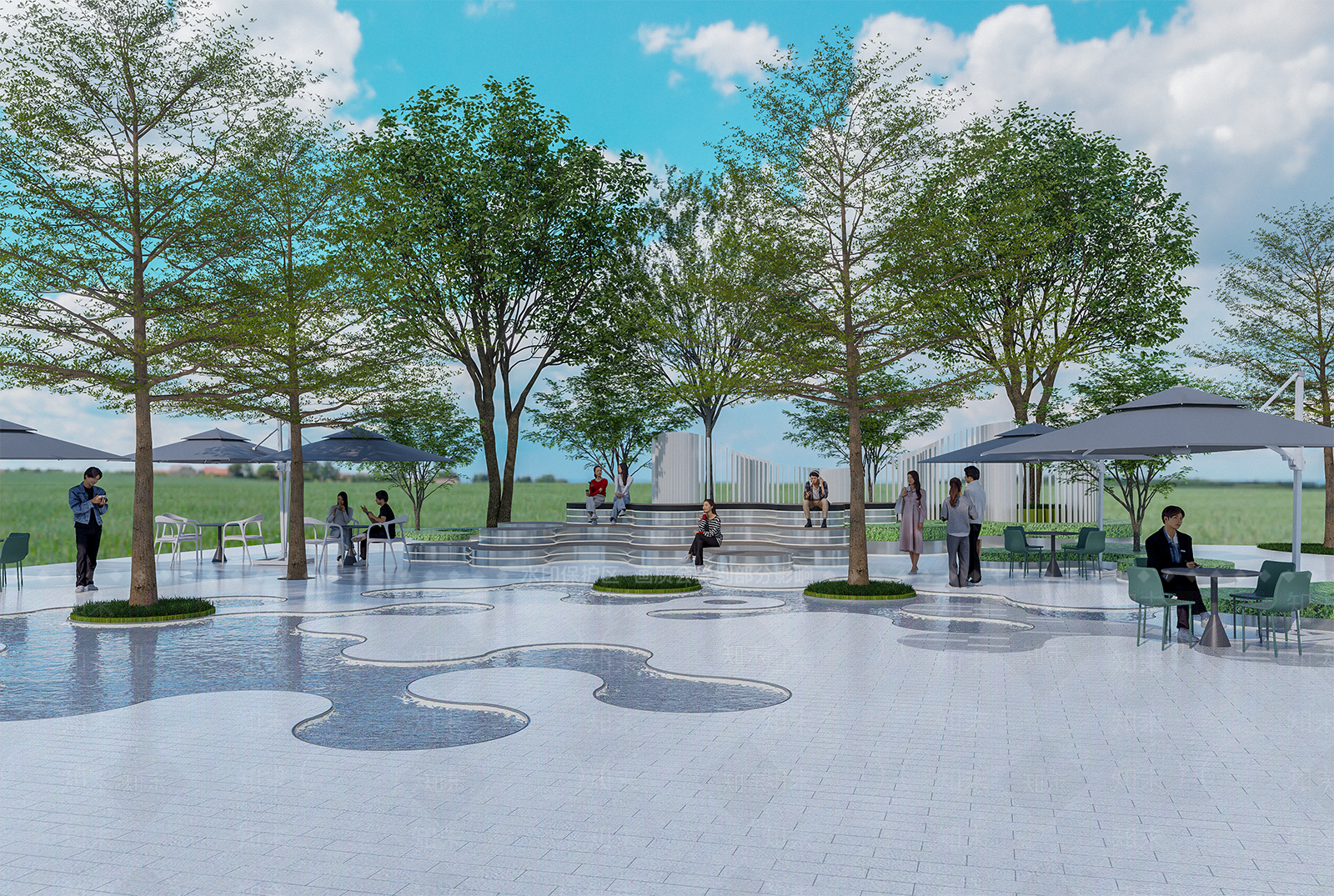 现代口袋公园SU模型下载【ID:1155356551】
