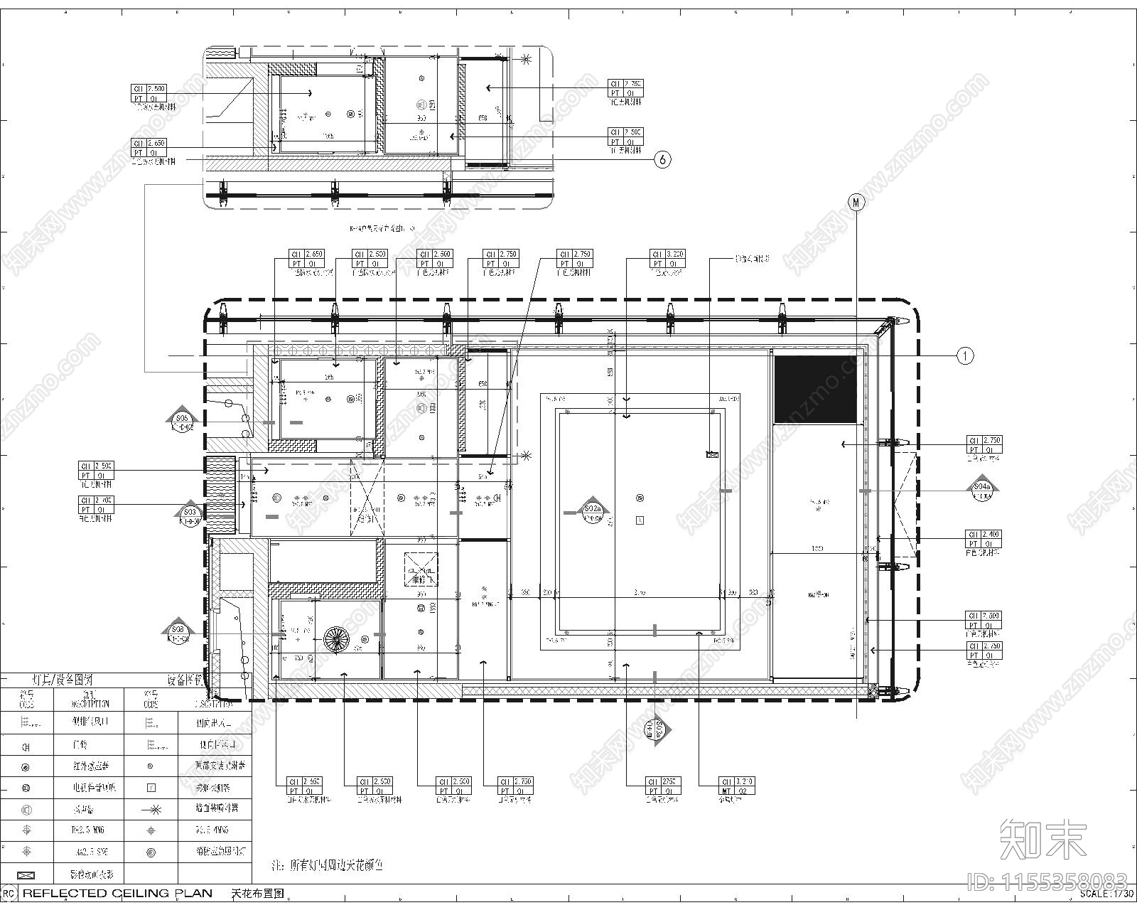 酒店空间室内cad施工图下载【ID:1155358083】