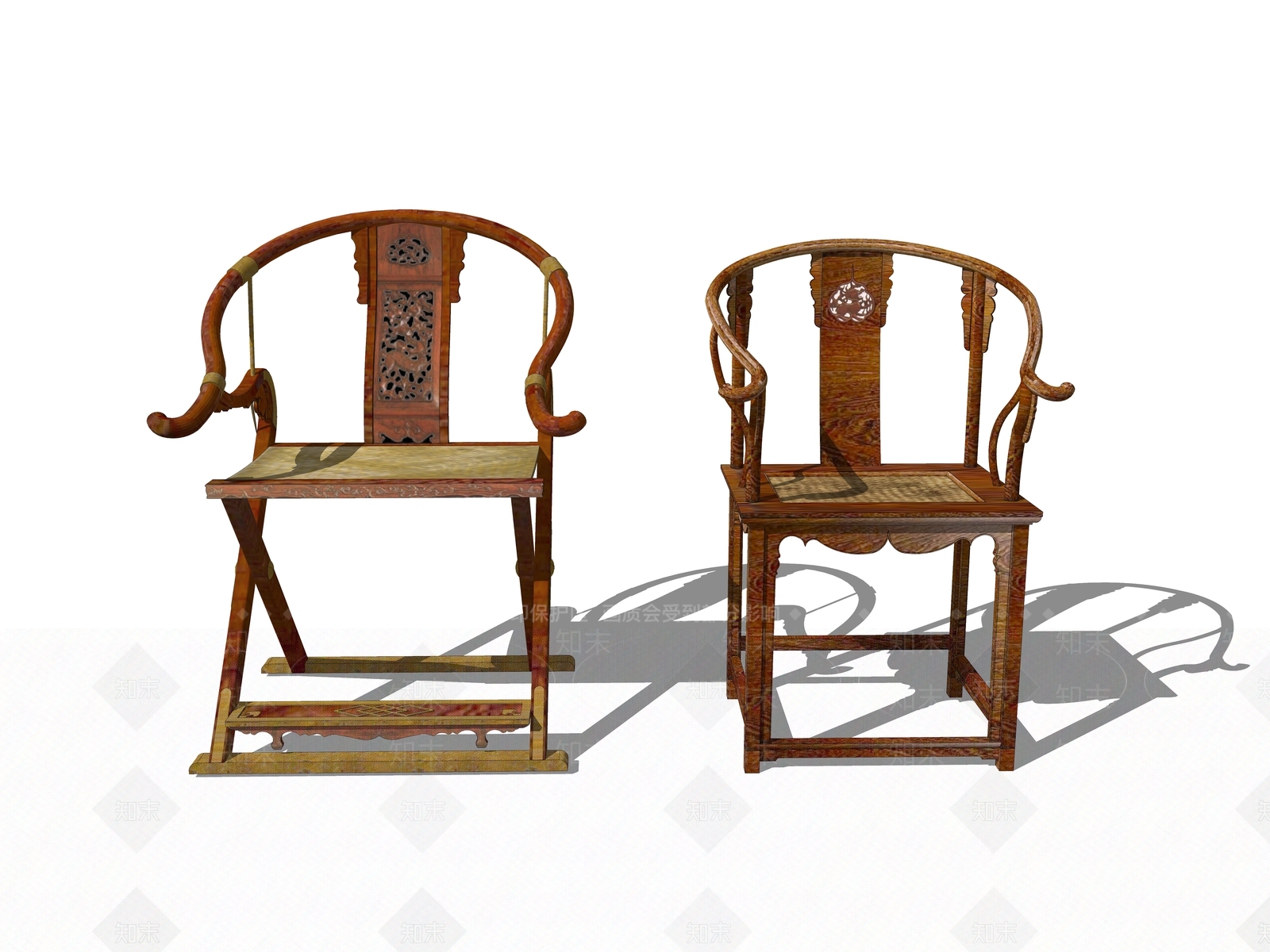 新中式圈椅SU模型下载【ID:1155359332】