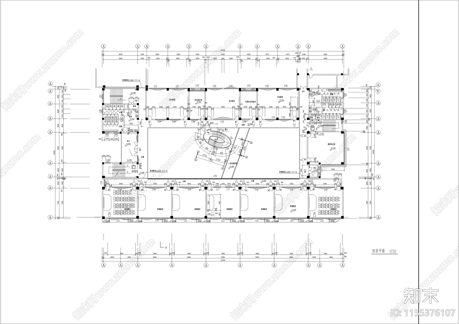 学校建筑cad施工图下载【ID:1155376107】