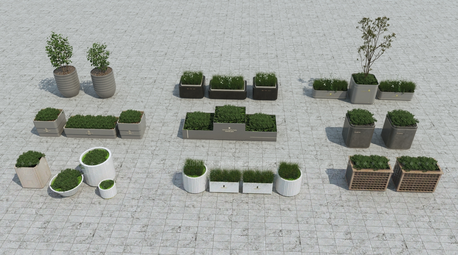 现代花箱3D模型下载【ID:1155378286】