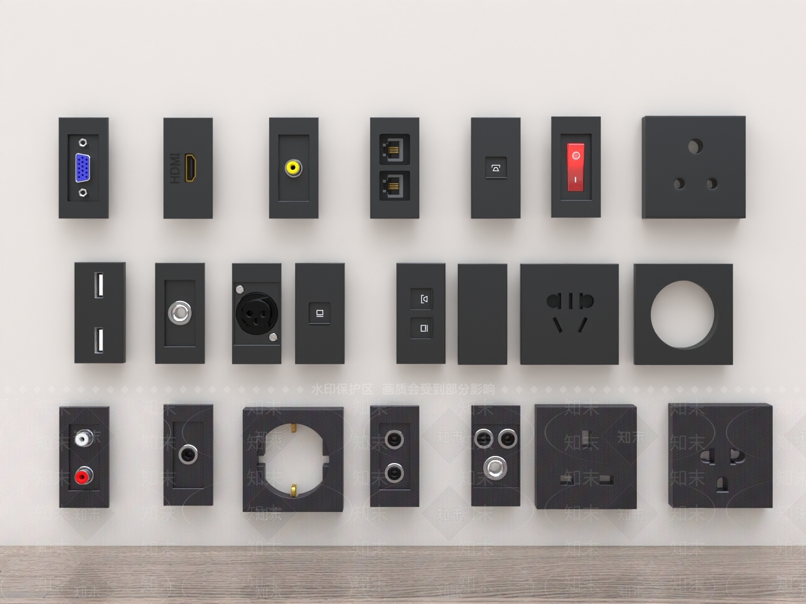 开关面板3D模型下载【ID:1155378508】