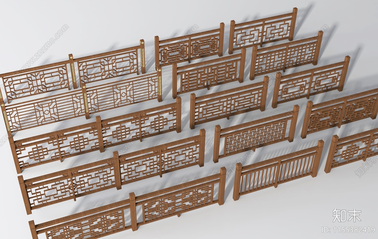 新中式栏杆3D模型下载【ID:1155382419】