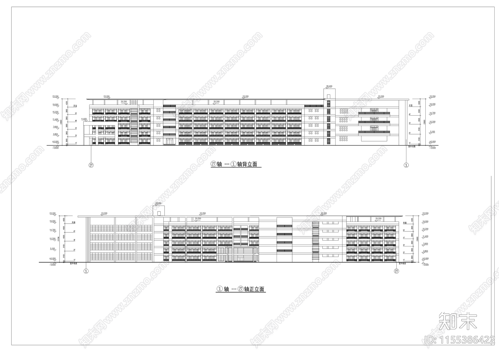 学校教学楼建筑cad施工图下载【ID:1155386422】