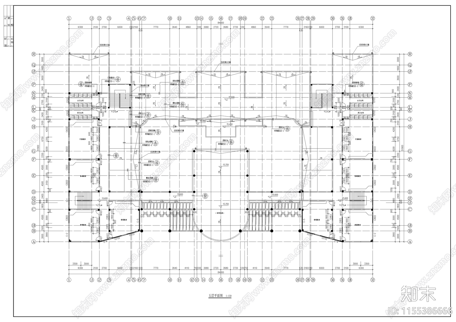 学校教学楼报告厅建筑cad施工图下载【ID:1155386666】