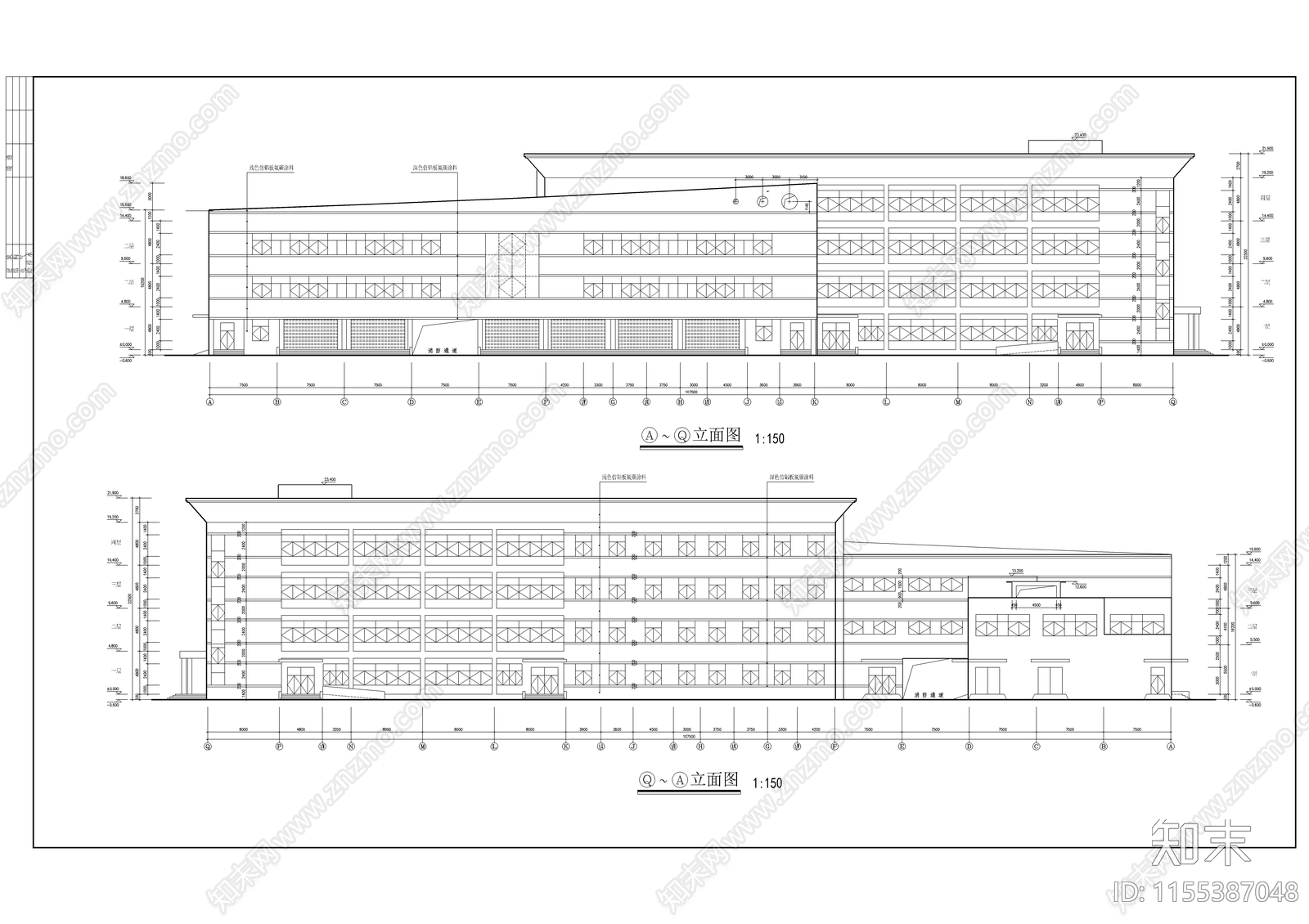 学校食堂建筑cad施工图下载【ID:1155387048】