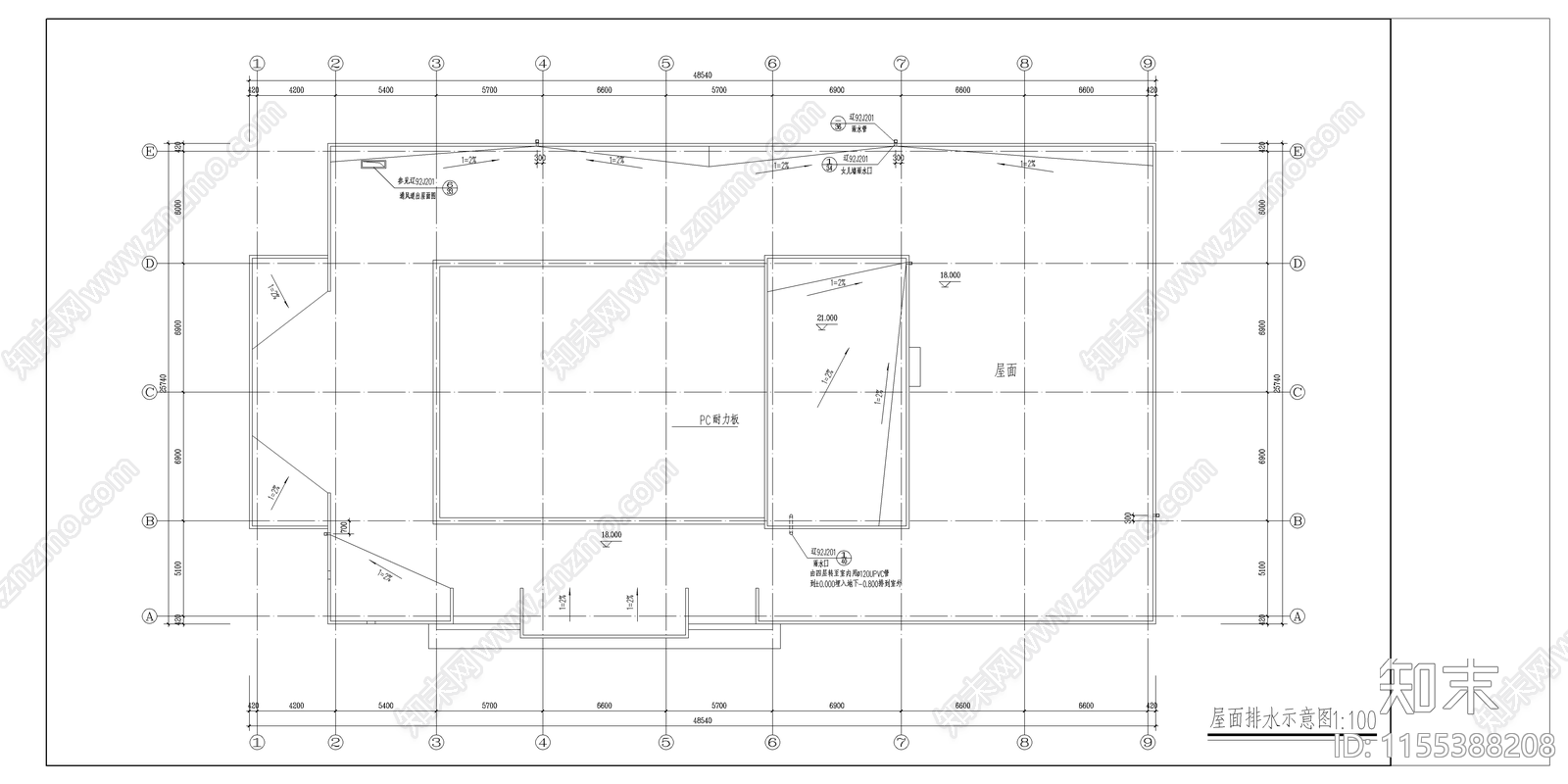 学校图书馆建筑cad施工图下载【ID:1155388208】