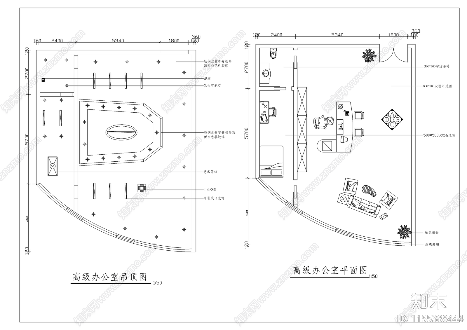学校行政大楼建筑cad施工图下载【ID:1155388444】