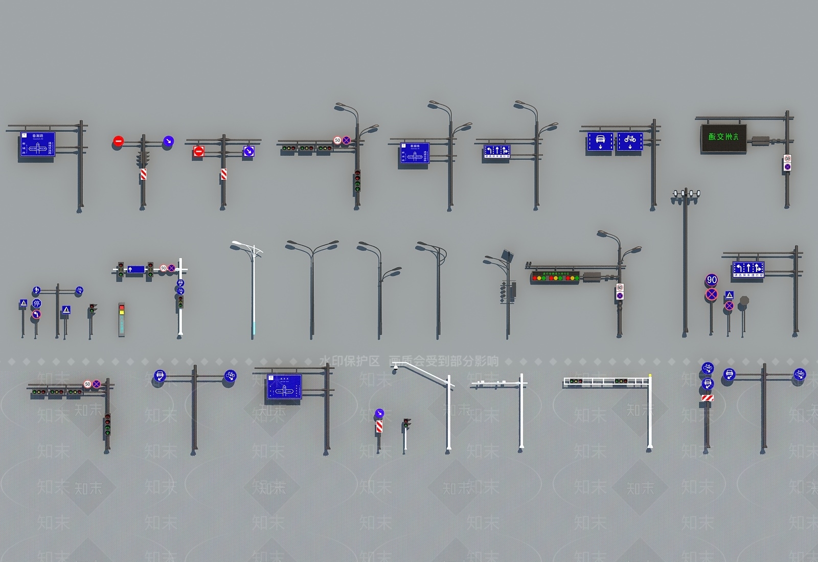 现代路灯3D模型下载【ID:1155389998】